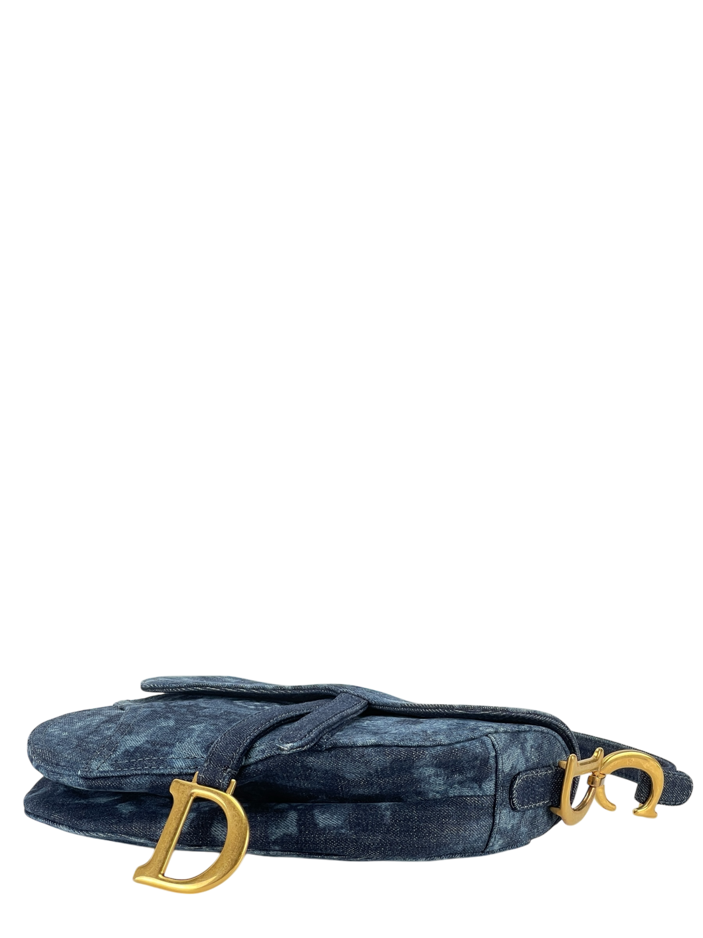CHRISTIAN DIOR - Blue Tie Dye Printed Denim Saddle Bag