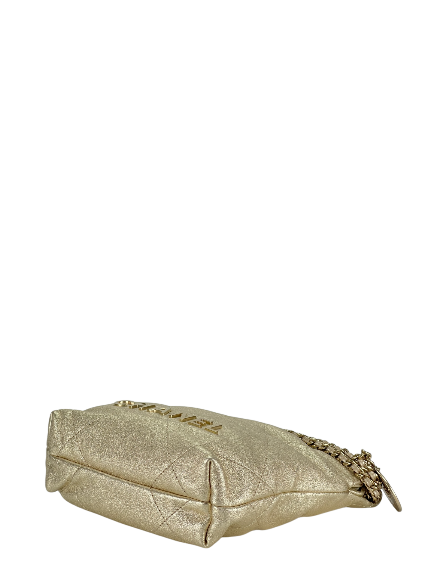 CHANEL - 22 Mini Handbag Metallic Calfskin & Gold-Tone Metal