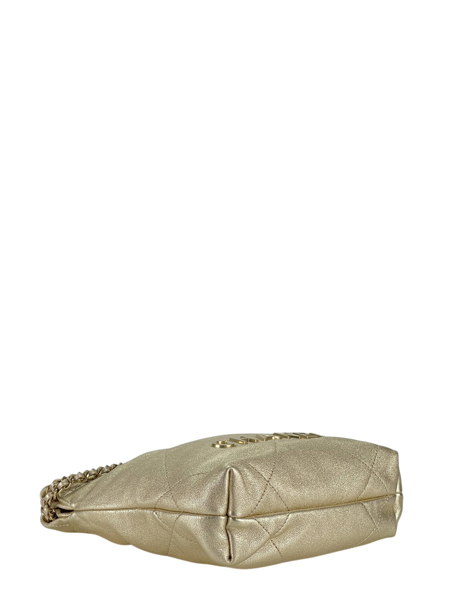 CHANEL - 22 Mini Handbag Metallic Calfskin & Gold-Tone Metal