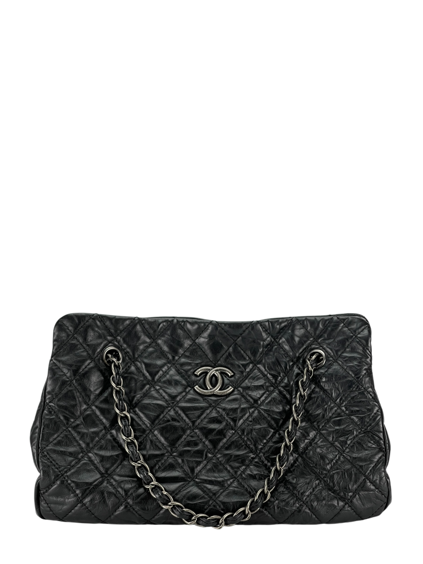 CHANEL - Matelasse Chain Shoulder Bag Black Calfskin