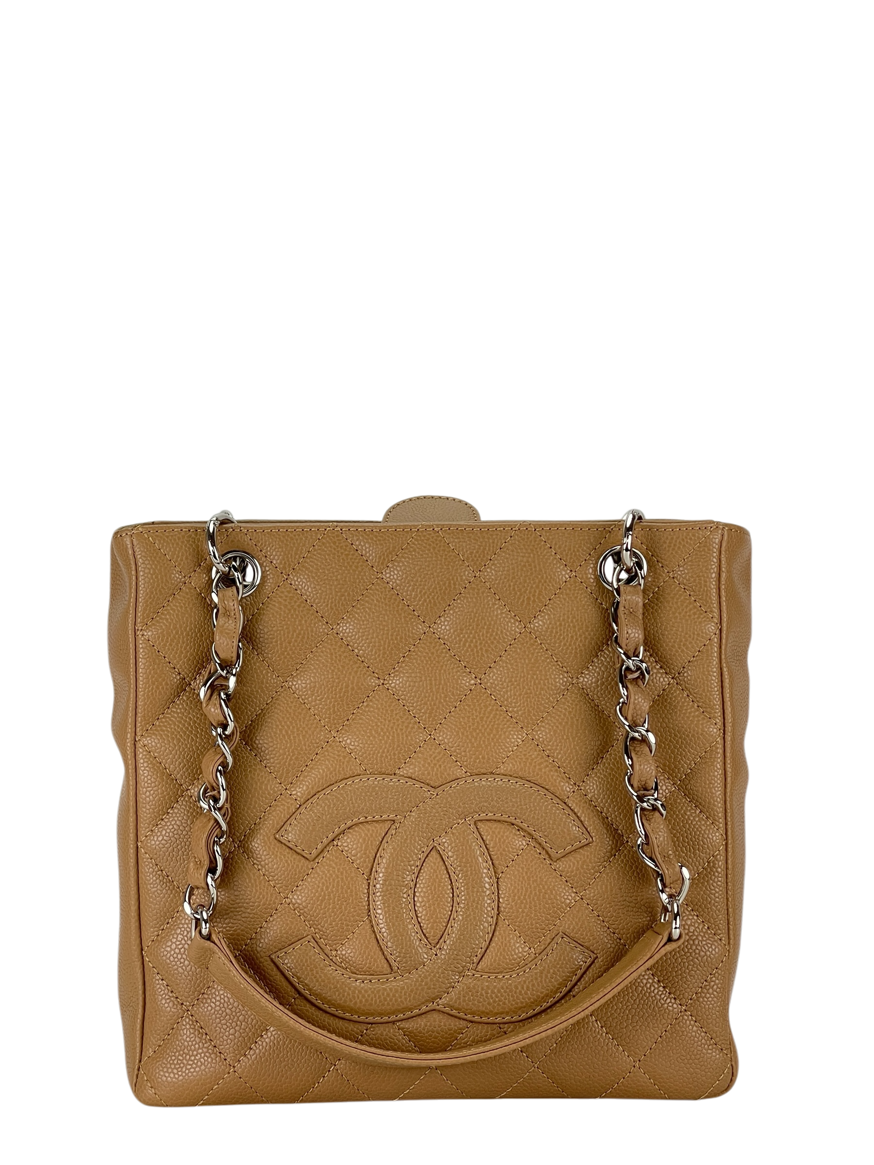 CHANEL - Quilted Grand Shopping Tote PST Mocha Brown Caviar 