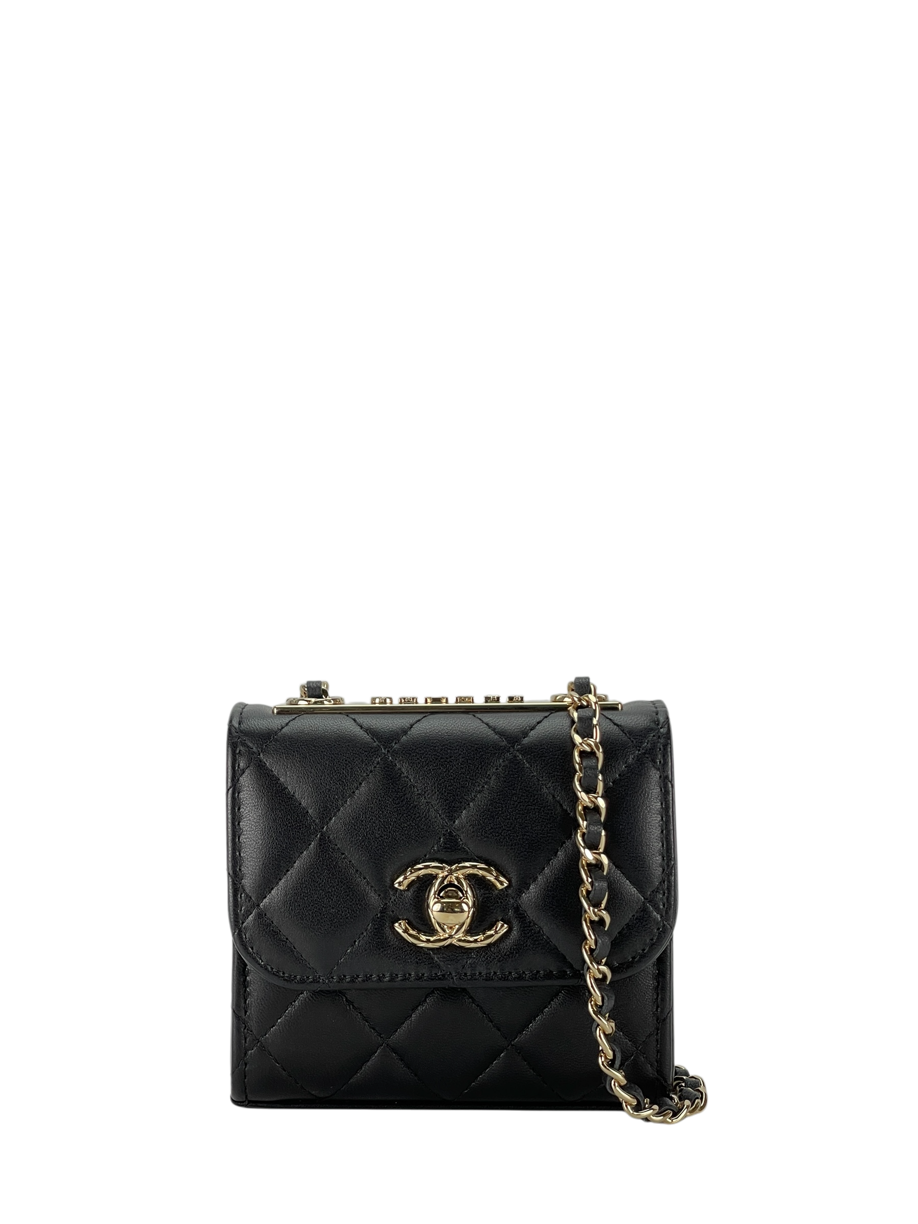 CHANEL - Quilted Mini Trendy CC Clutch With Chain Black Lambskin