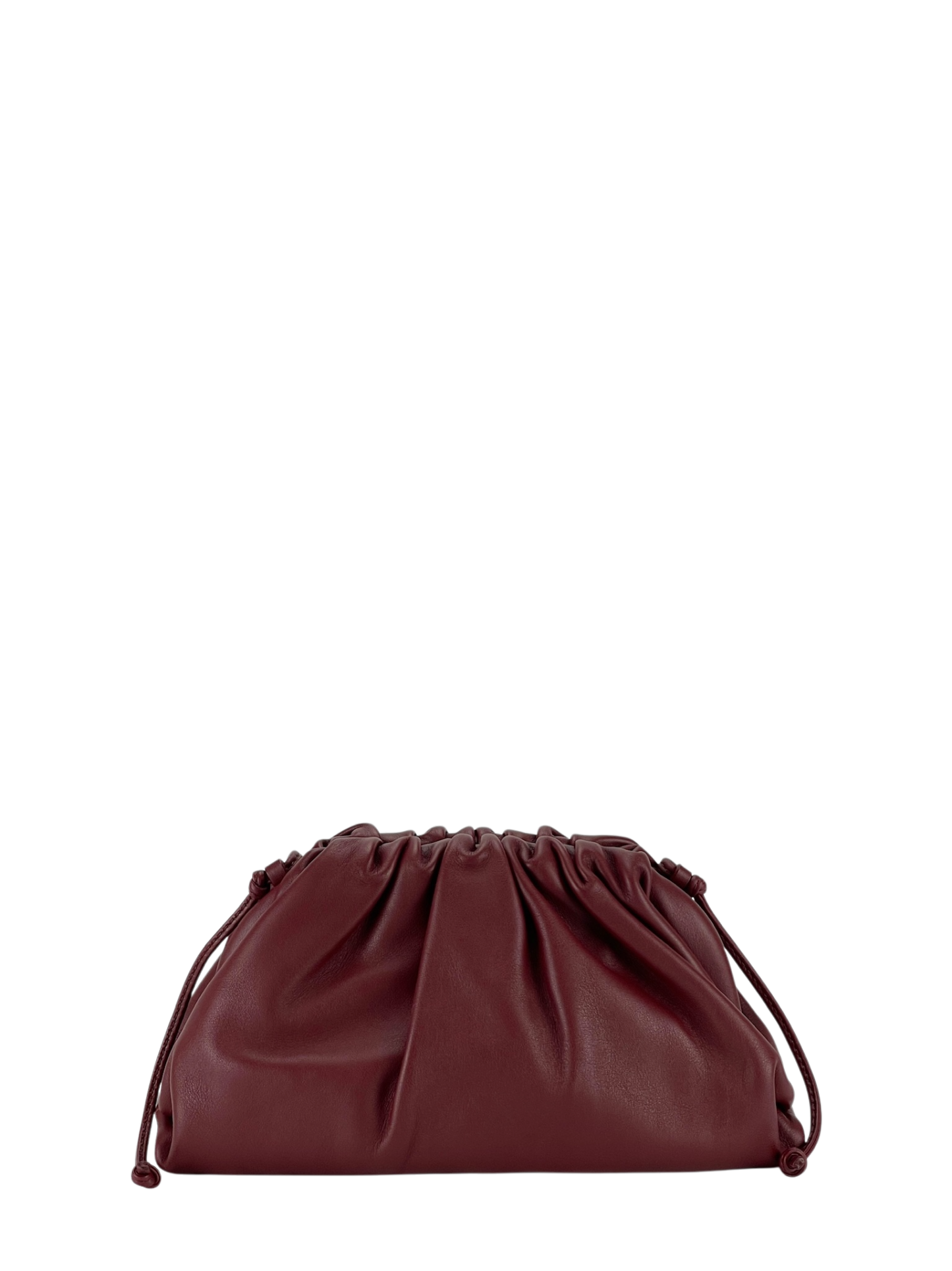 BOTTEGA VENETA - The Mini Pouch Bordeaux Claret Butter Calfskin