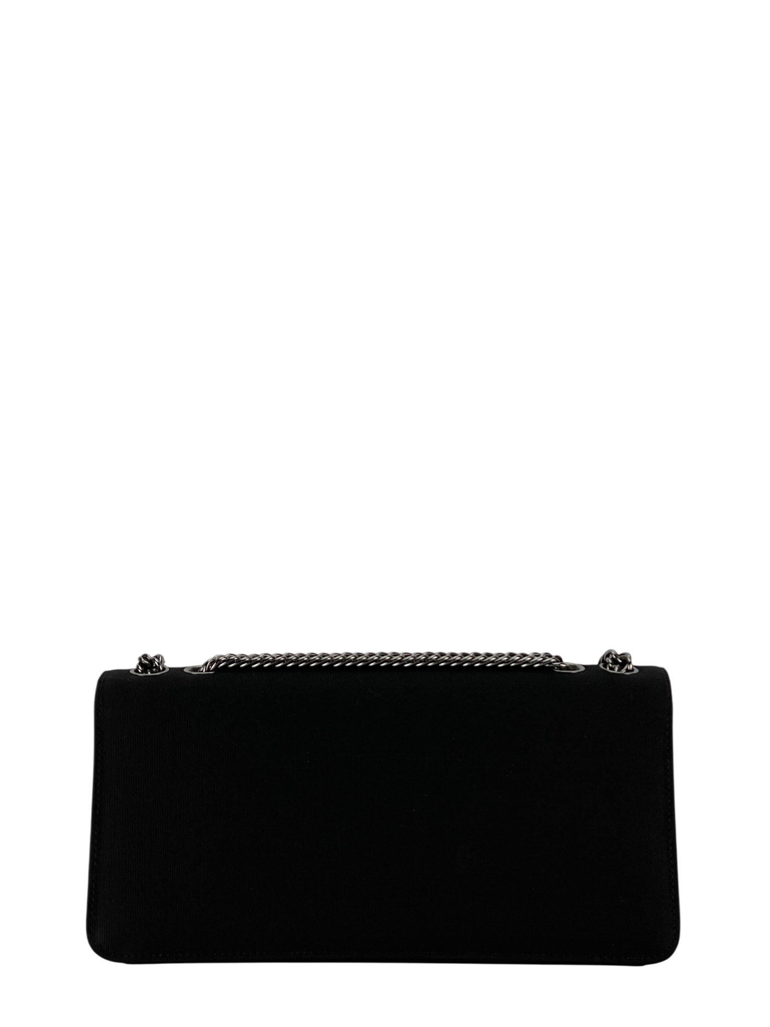 CHANEL - East West Flap Bag Black Canvas 