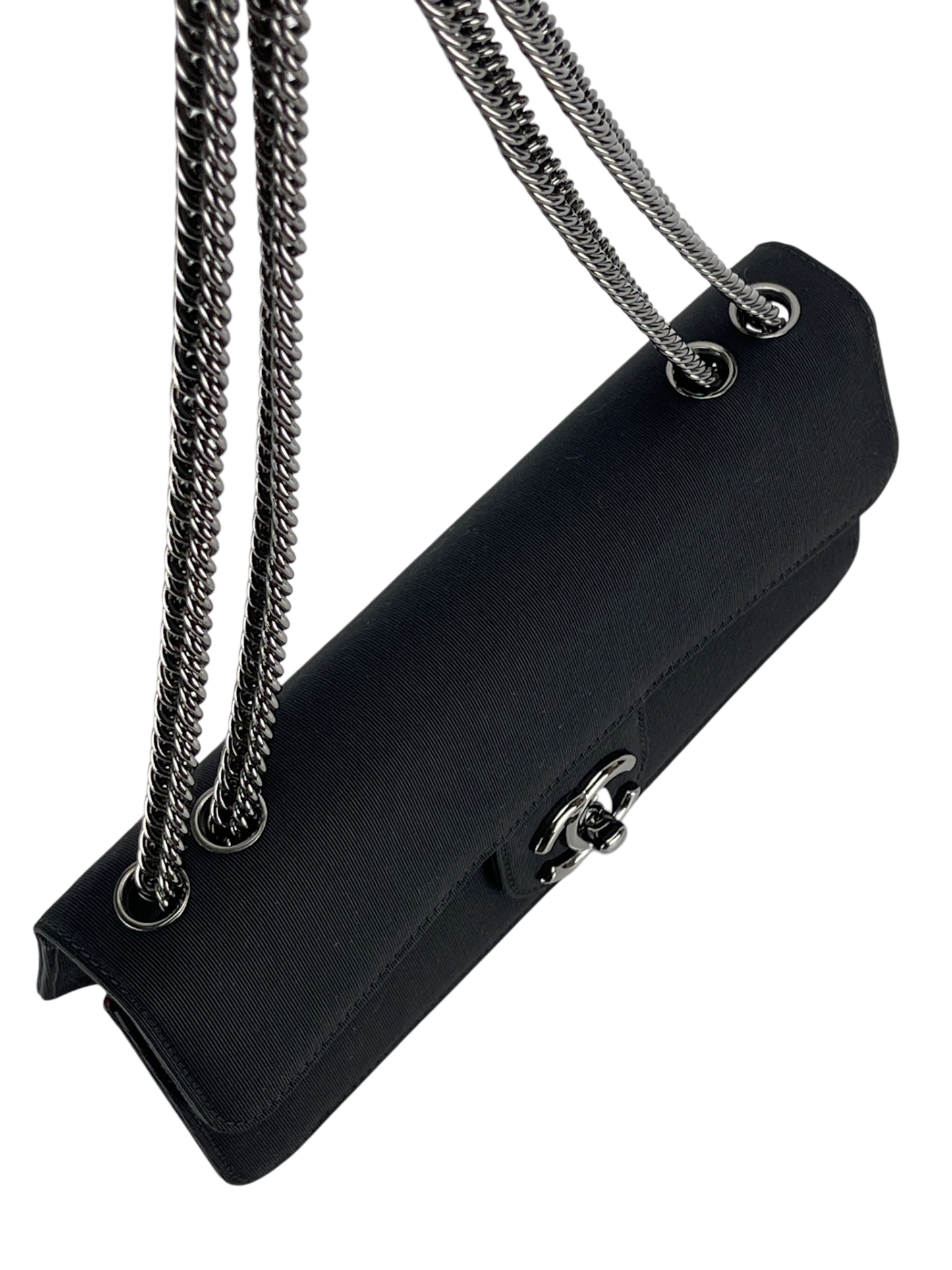 CHANEL - East West Flap Bag Black Canvas