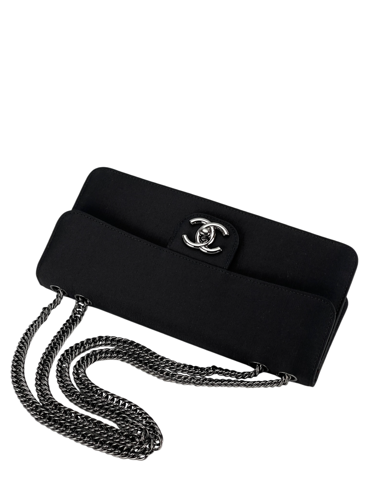CHANEL - East West Flap Bag Black Canvas