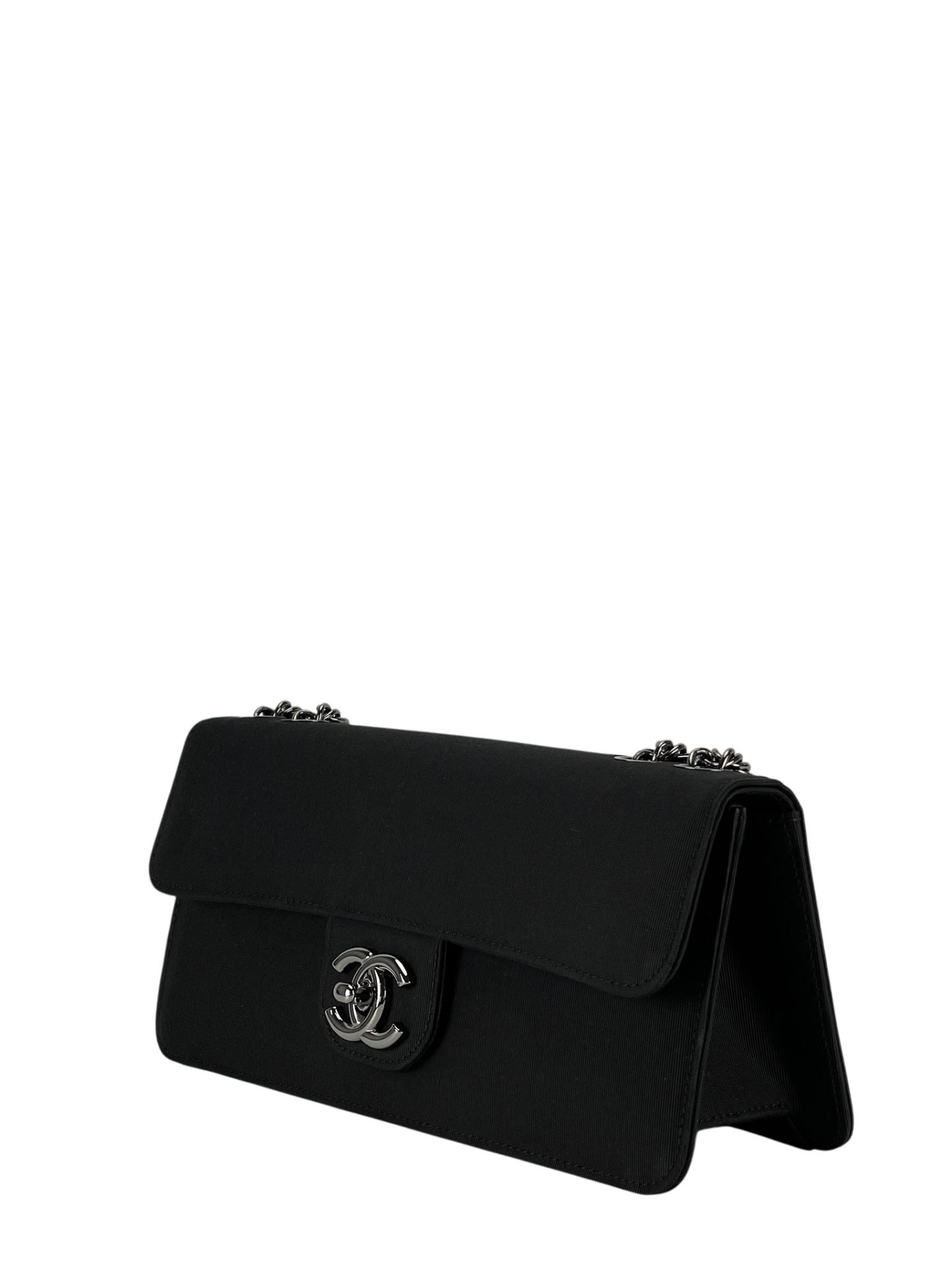 CHANEL - East West Flap Bag Black Canvas