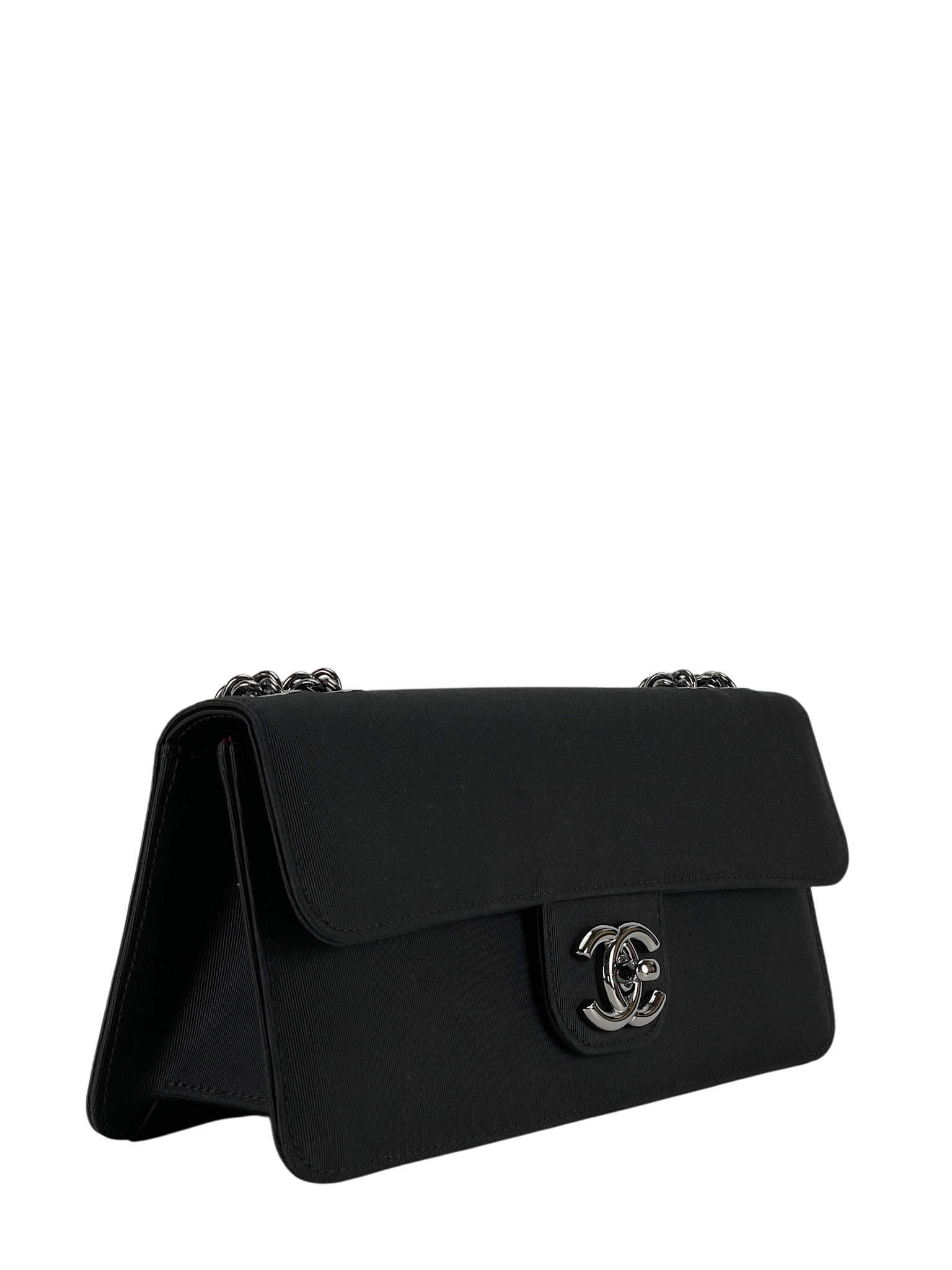 CHANEL - East West Flap Bag Black Canvas