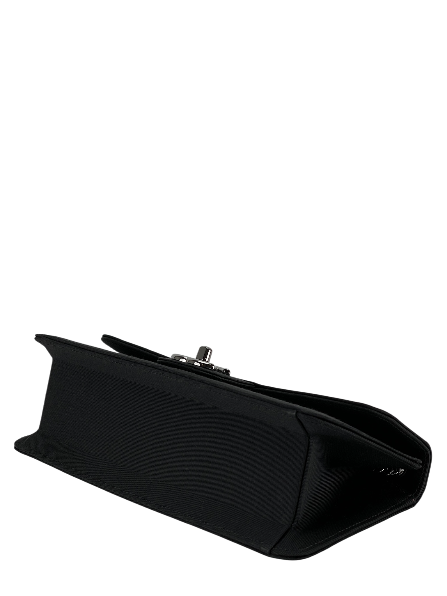 CHANEL - East West Flap Bag Black Canvas