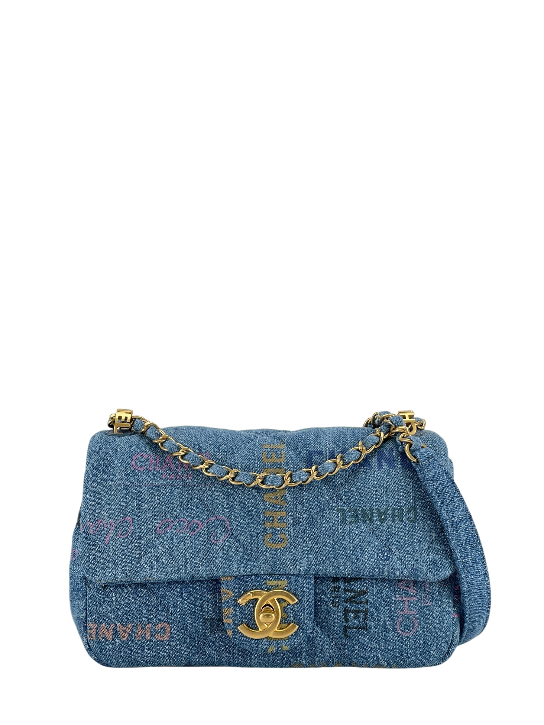 CHANEL - Quilted Mini Denim Mood Rectangular Flap Blue Multicolor