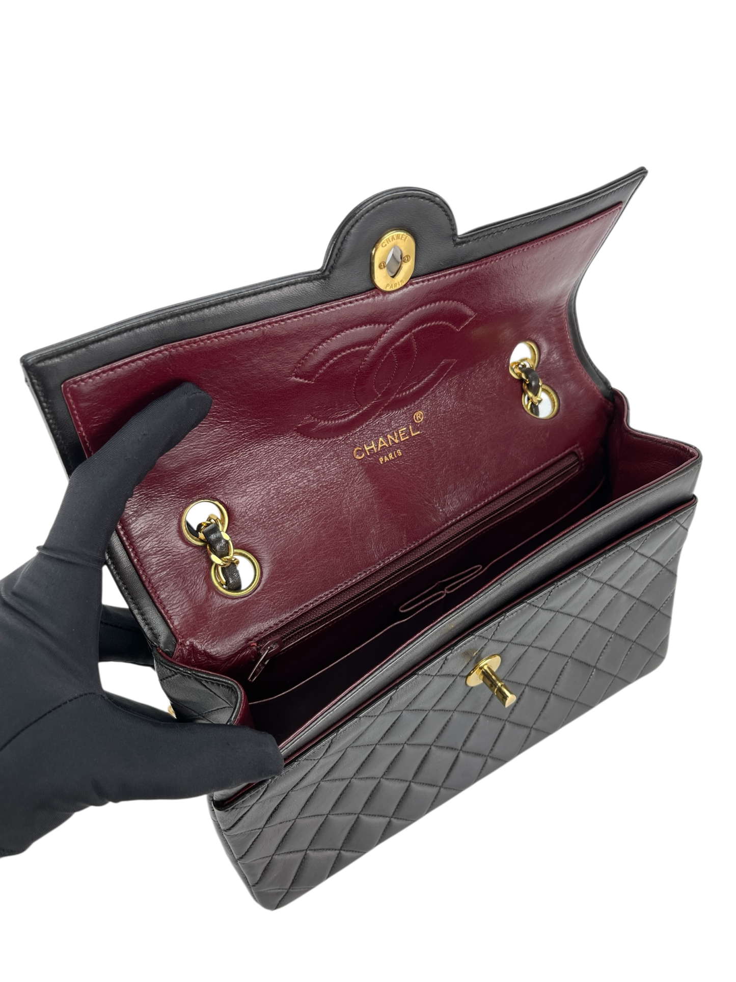 CHANEL - Quilted Medium Paris-Limited Classic Single Flap Black Lambskin