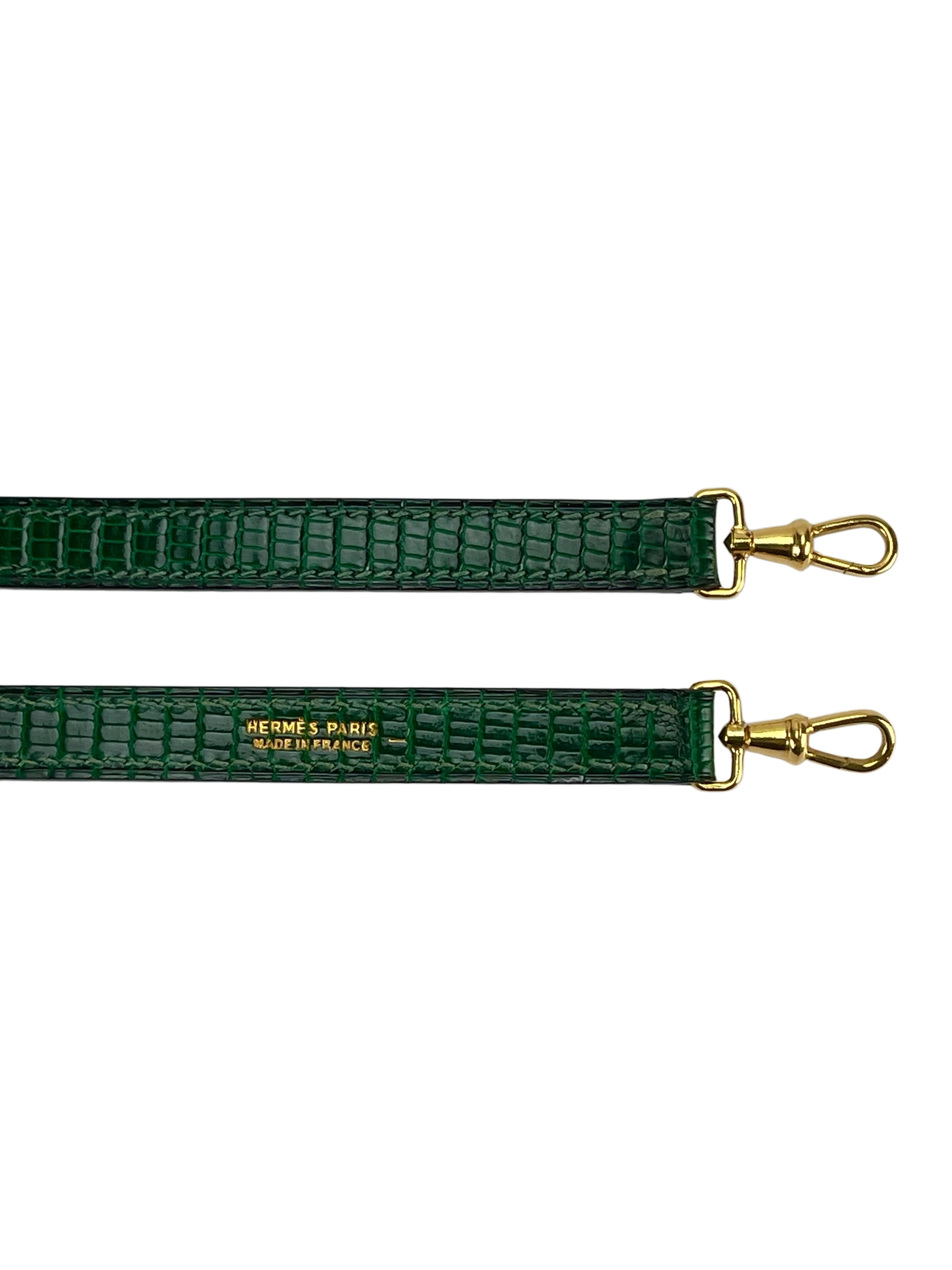HERMES - Mini kelly 20 Green Niloticus Lizard Gold Hardware
