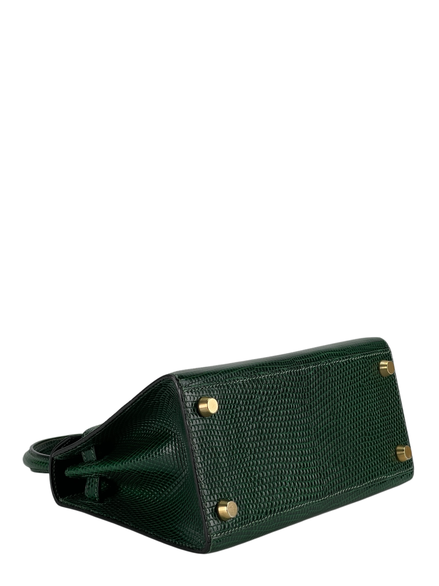 HERMES - Mini kelly 20 Green Niloticus Lizard Gold Hardware