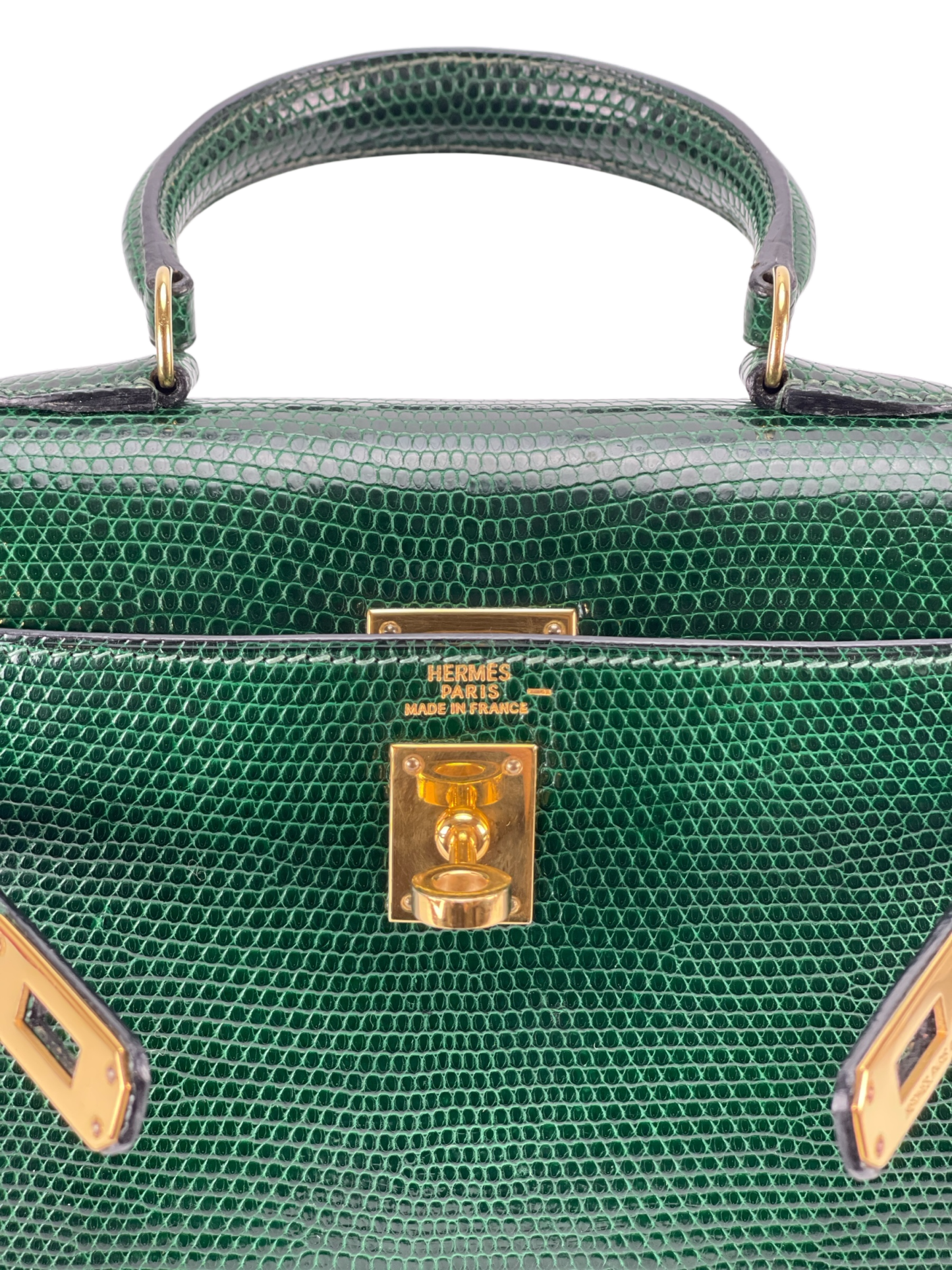 HERMES - Mini kelly 20 Green Niloticus Lizard Gold Hardware