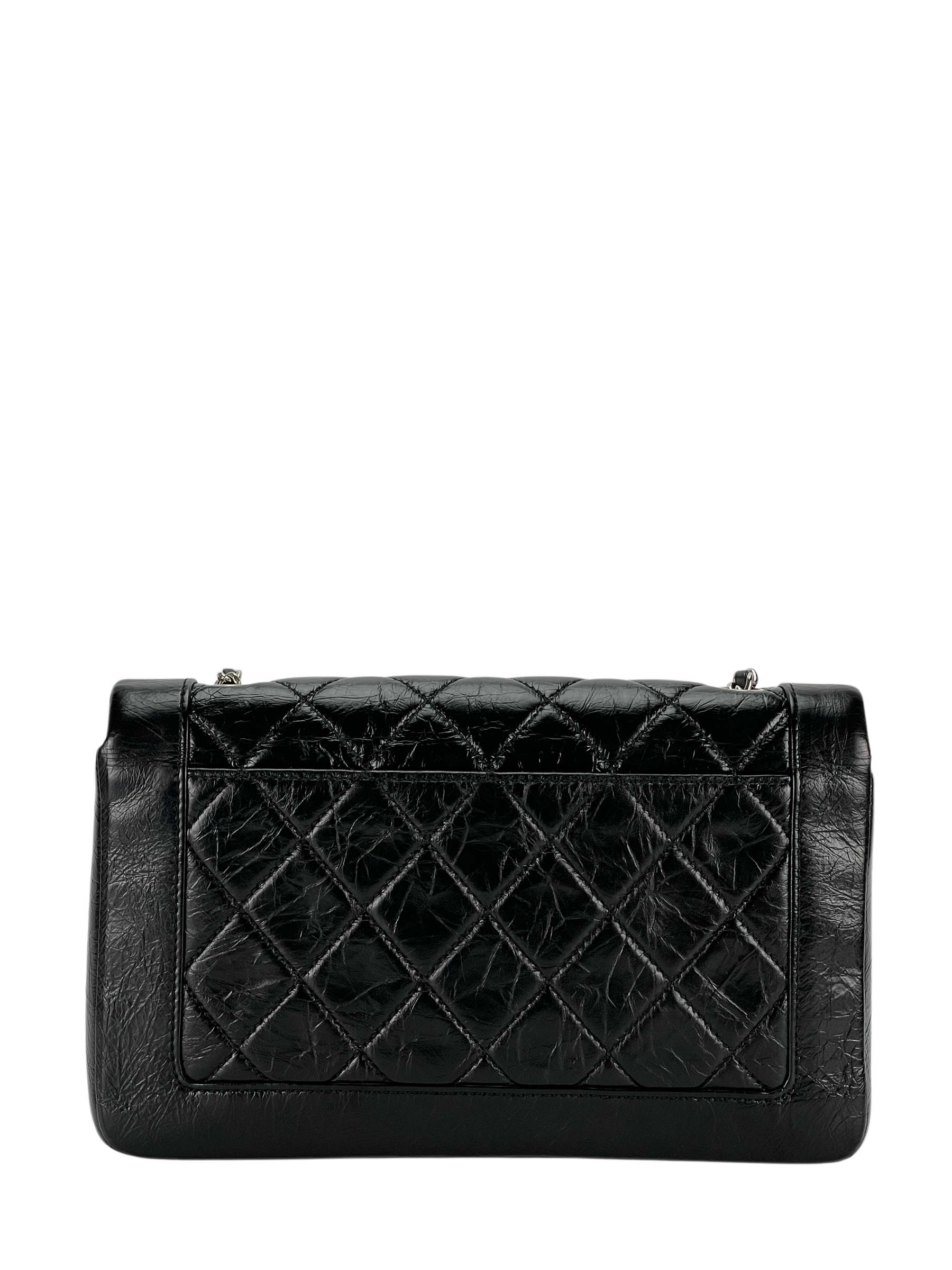 CHANEL - Turnlock Matelasse Chain Shoulder Bag Black Lambskin