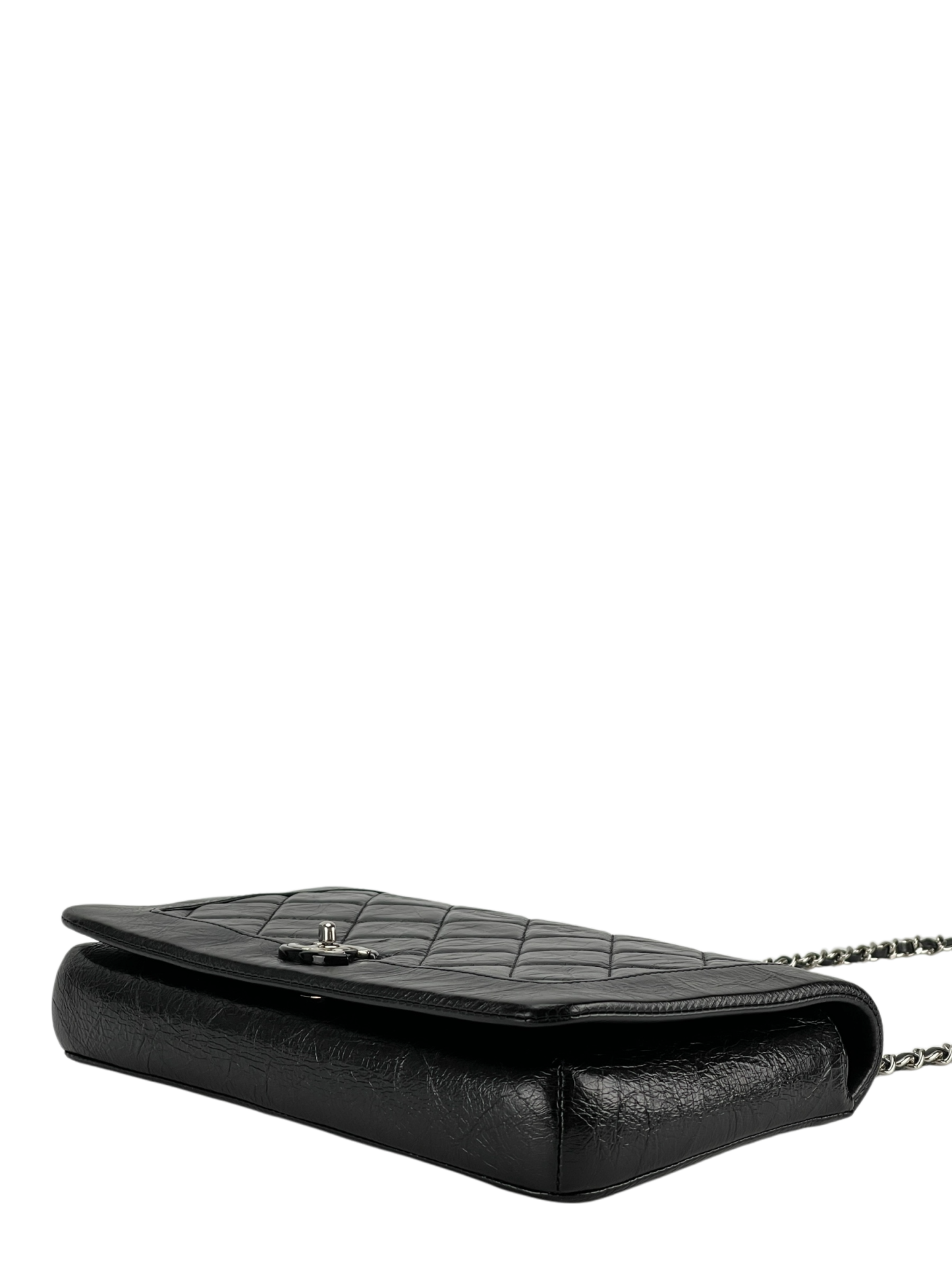 CHANEL - Turnlock Matelasse Chain Shoulder Bag Black Lambskin
