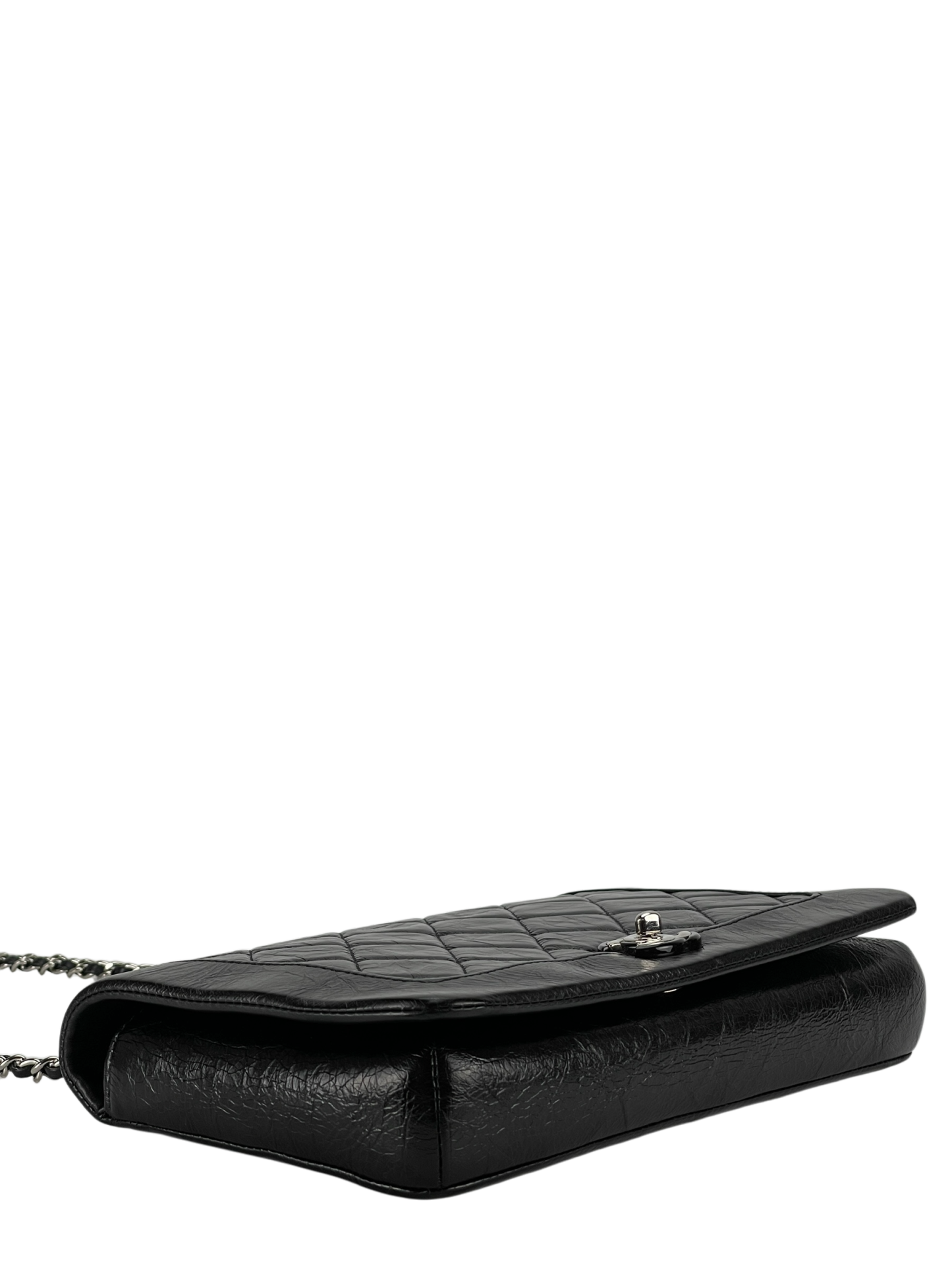CHANEL - Turnlock Matelasse Chain Shoulder Bag Black Lambskin