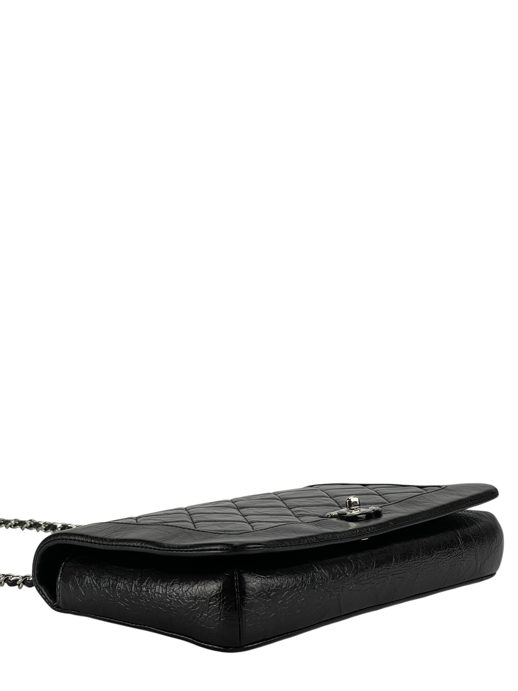 CHANEL - Turnlock Matelasse Chain Shoulder Bag Black Lambskin