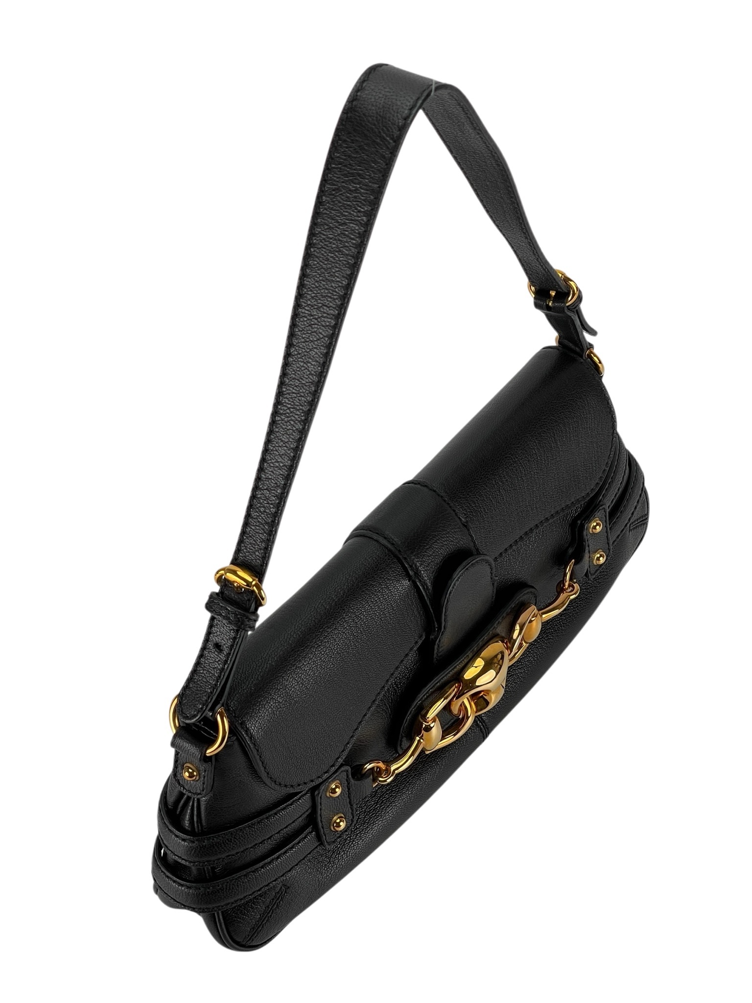 GUCCI - Black Vintage Horsebit Shoulder Bag