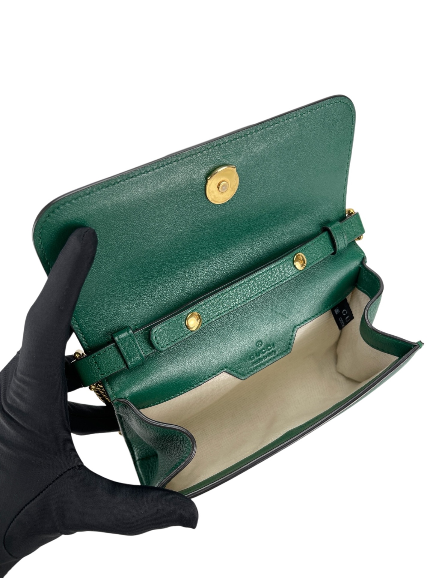 GUCCI - Green Leather Mini Diana Top Handle Crossbody Bag