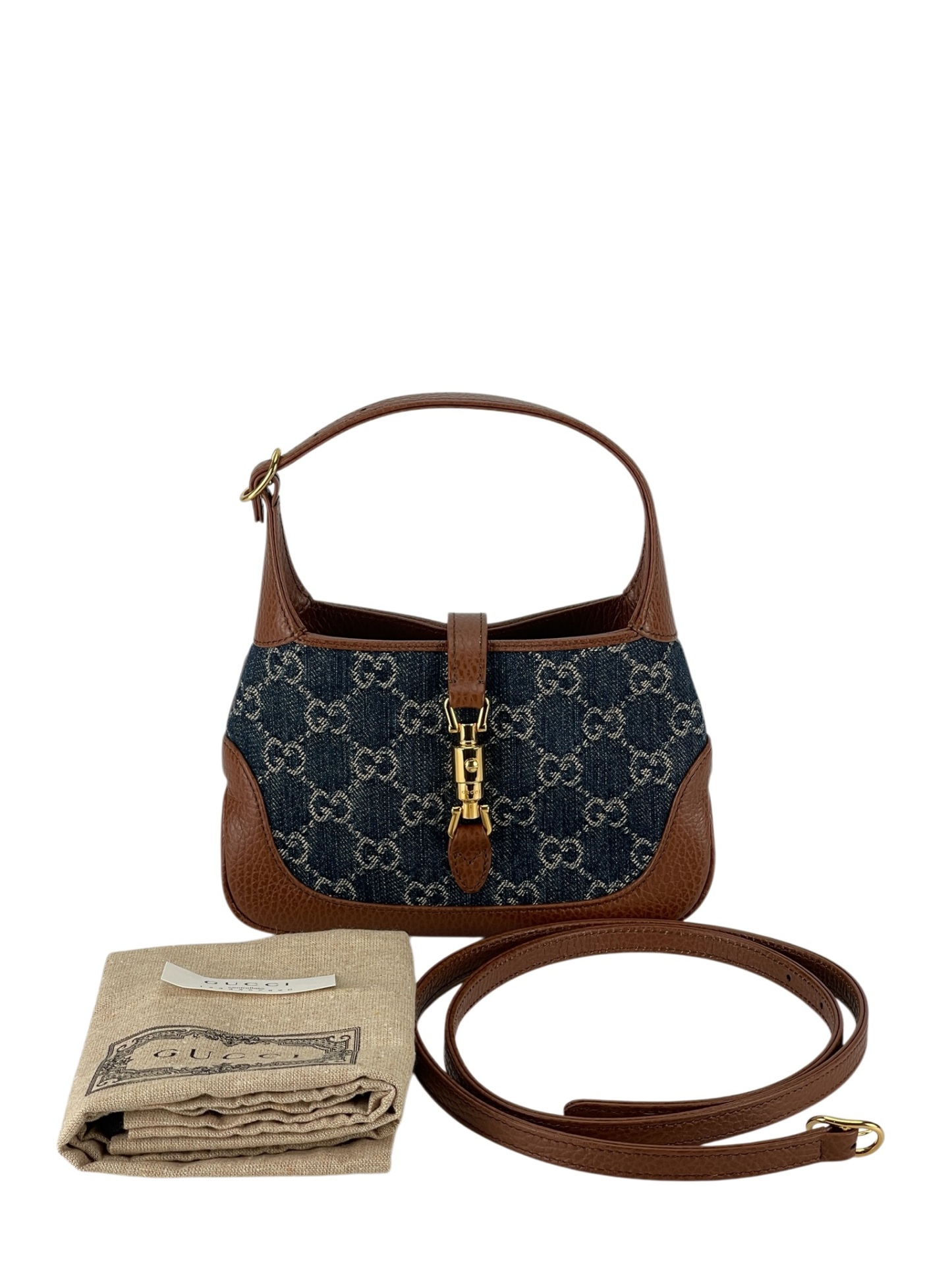 GUCCI - Denim Jackie 1961 leather Shoulder bag