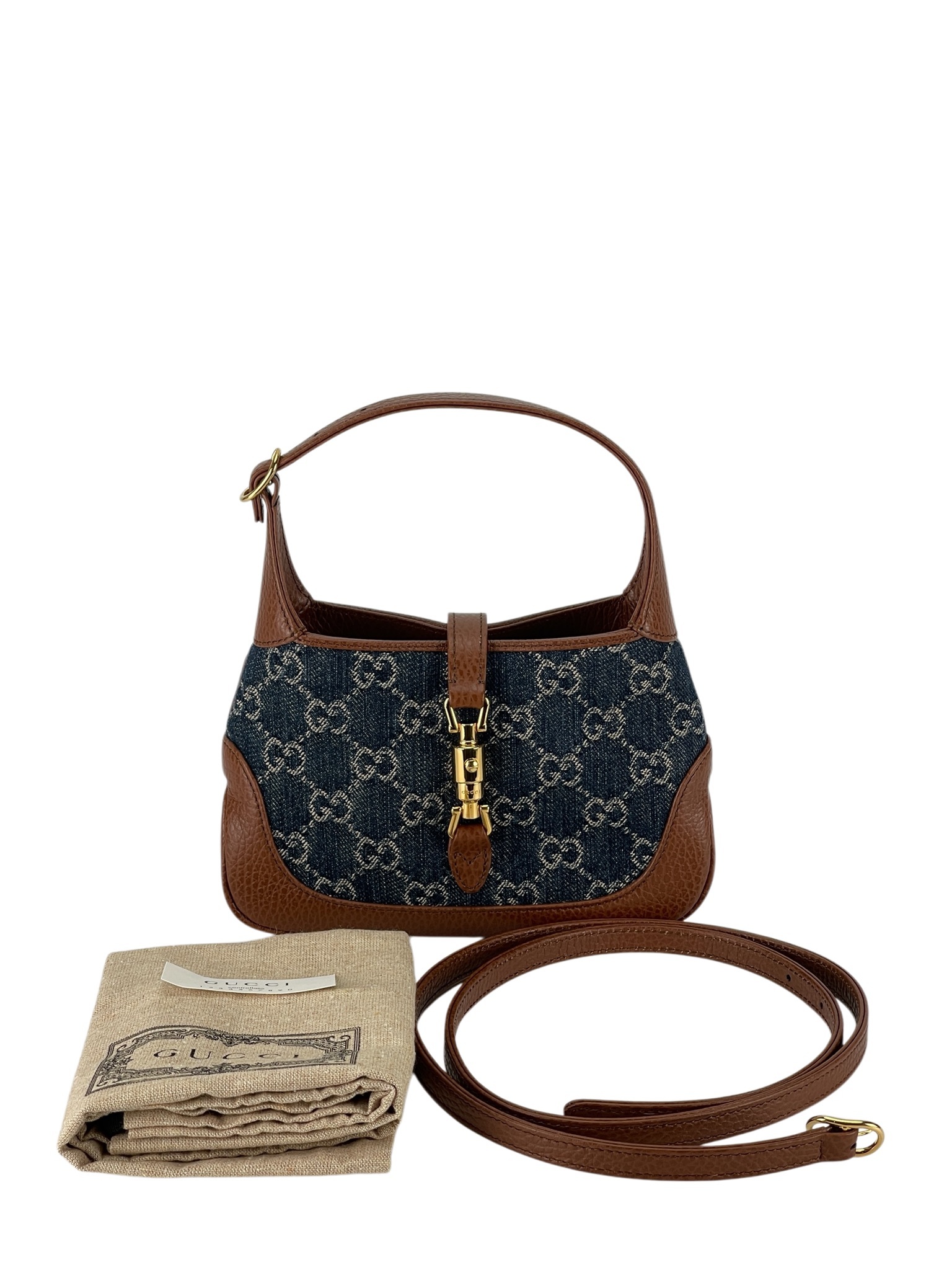 GUCCI - Denim Jackie 1961 leather Shoulder bag