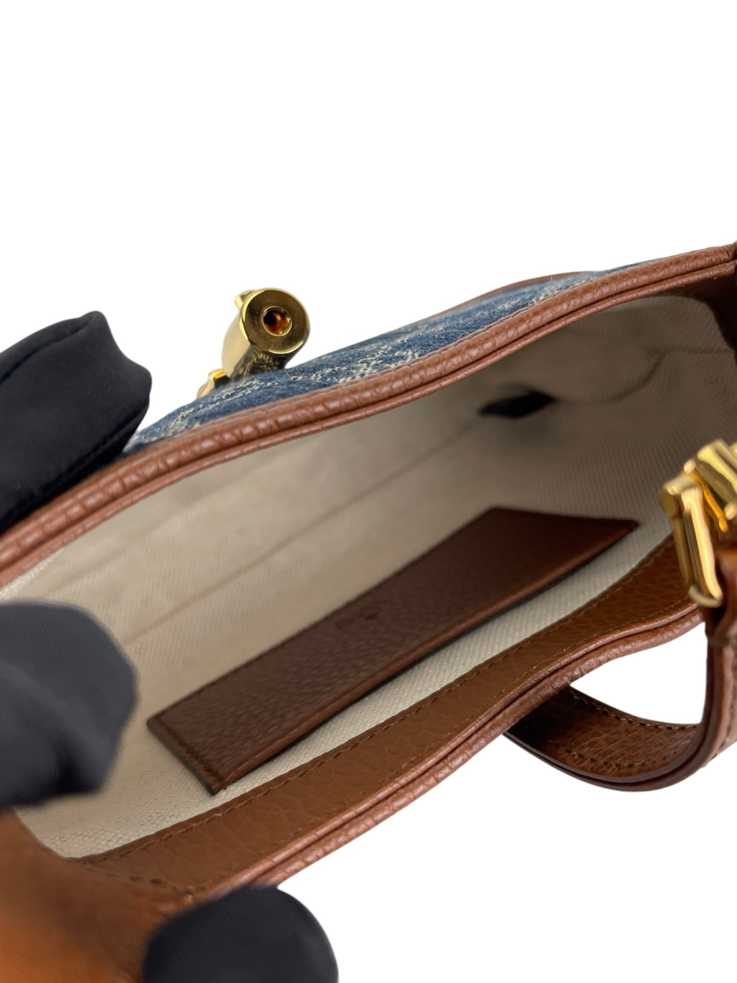 GUCCI - Denim Jackie 1961 leather Shoulder bag