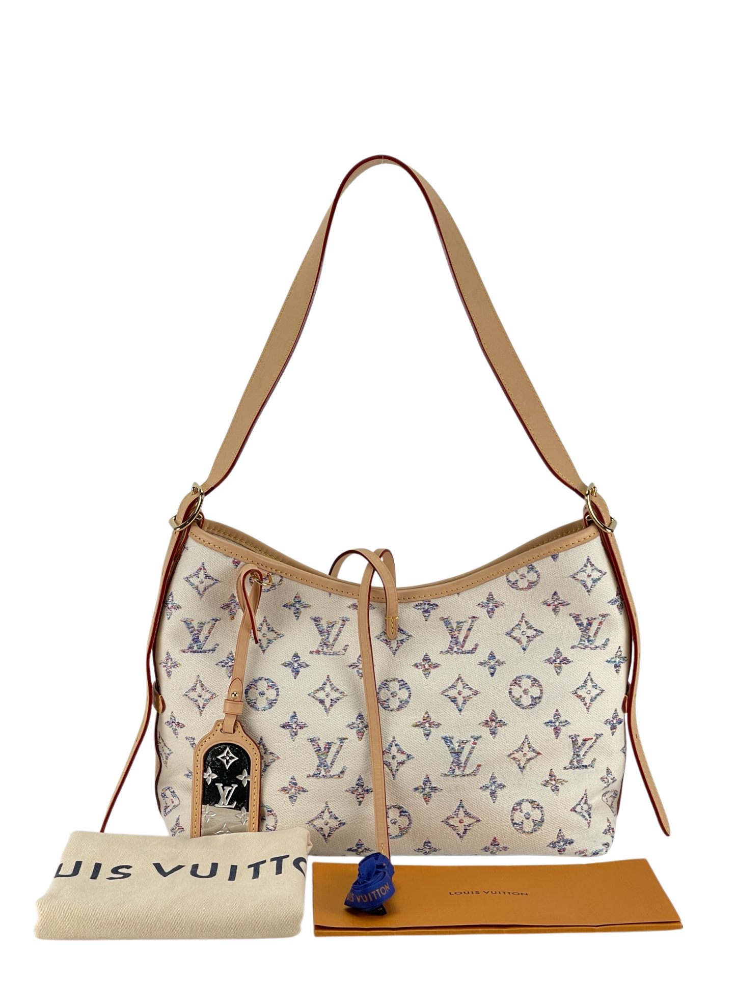 LOUIS VUITTON - Multicolor Beige Monogram jacquard Carryall PM