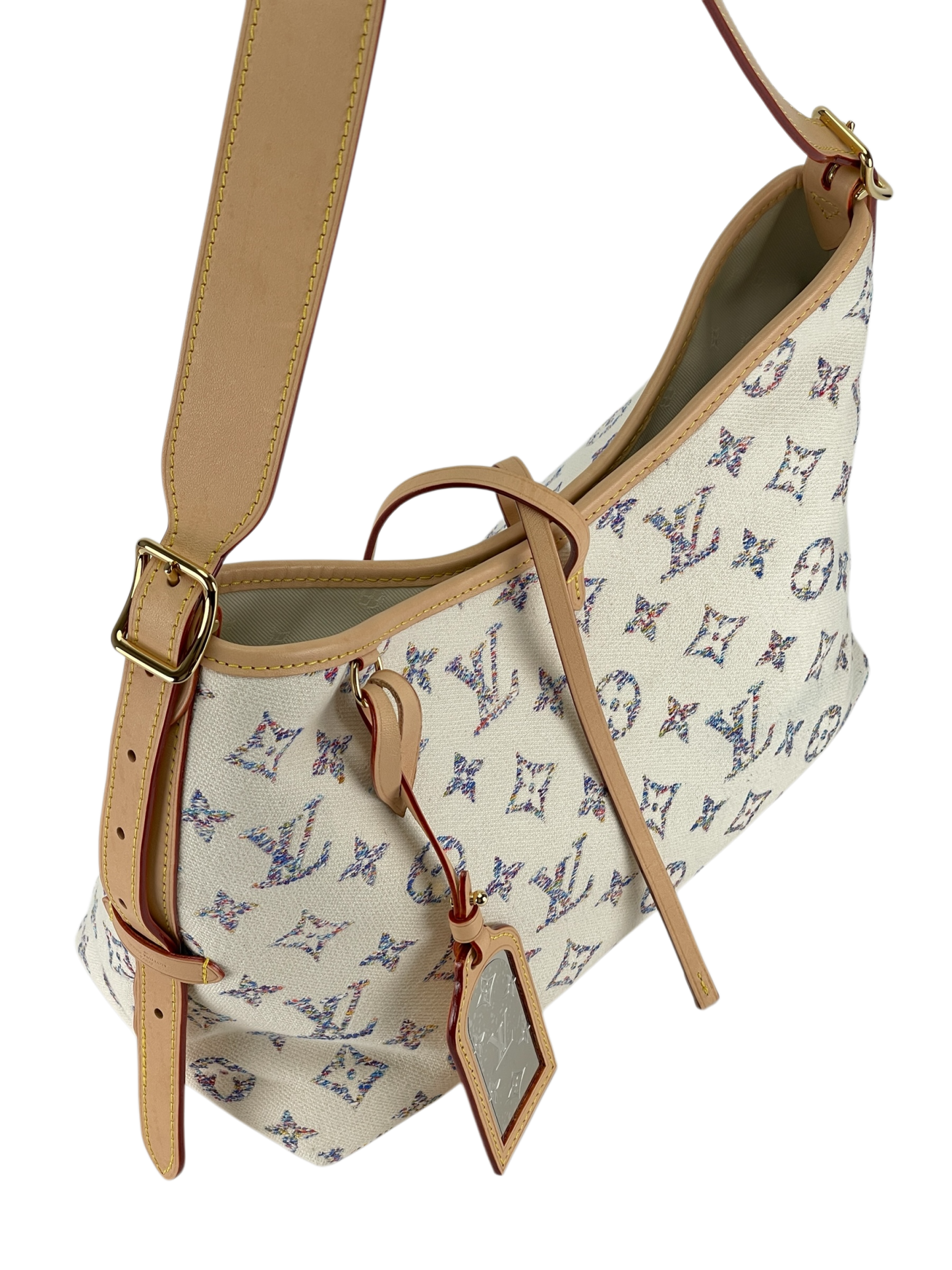 LOUIS VUITTON - Multicolor Beige Monogram jacquard Carryall PM