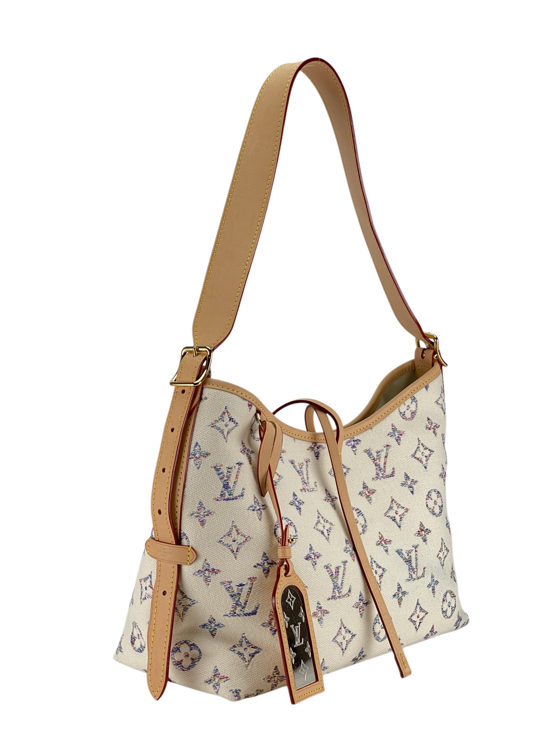 LOUIS VUITTON - Multicolor Beige Monogram jacquard Carryall PM
