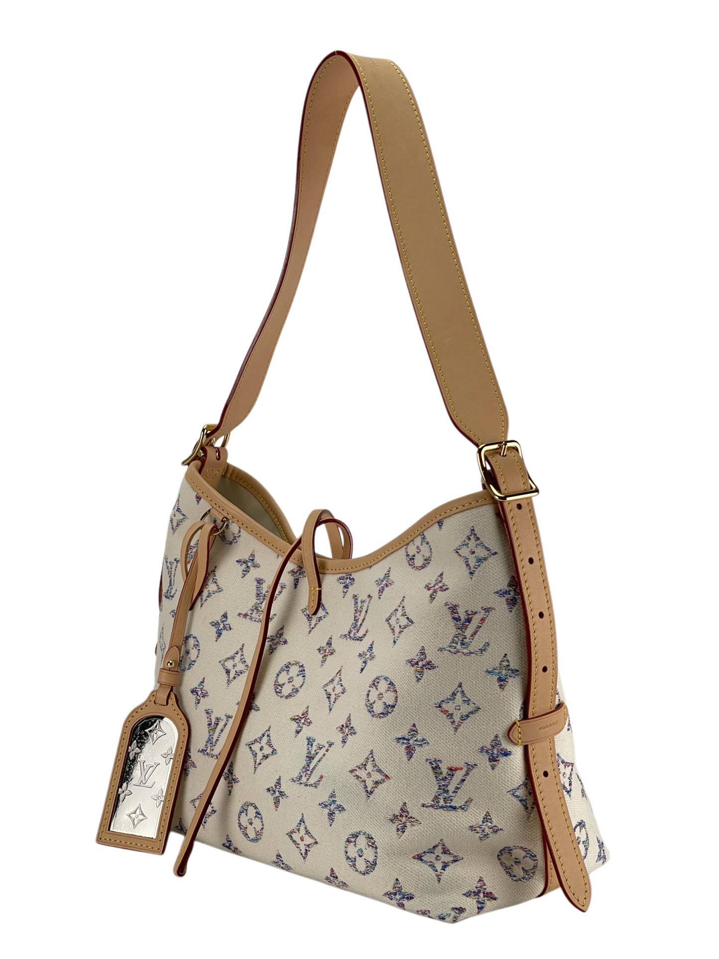 LOUIS VUITTON - Multicolor Beige Monogram jacquard Carryall PM