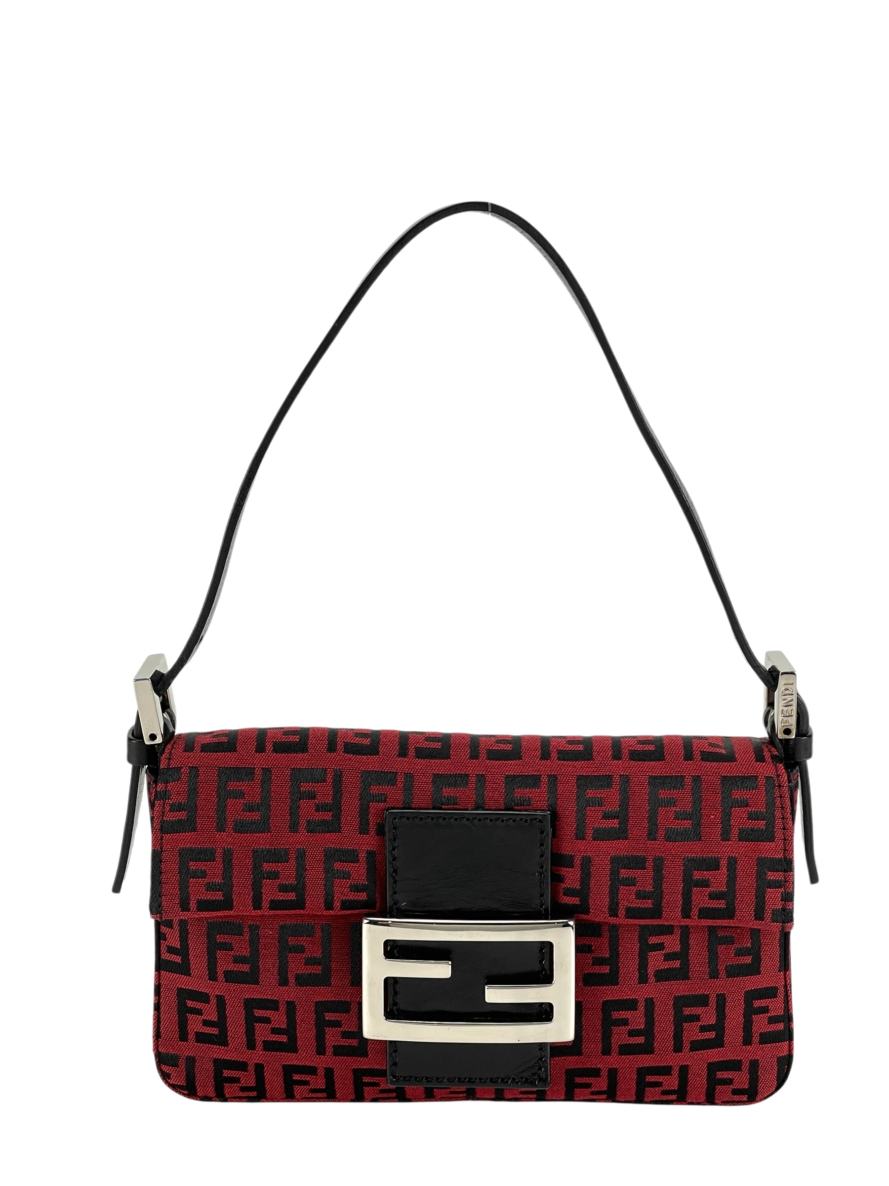 FENDI - Red Zucca Baguette HandBag