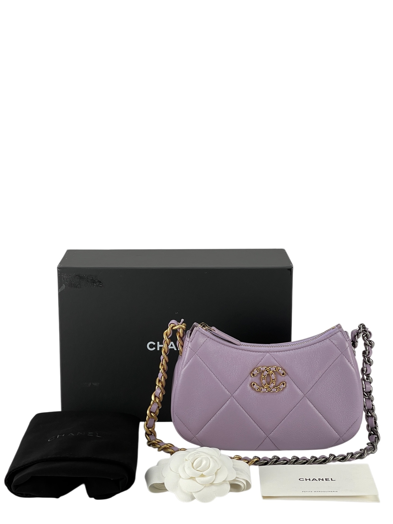 CHANEL - Purple Small 19 Hobo Chain Shoulder Bag