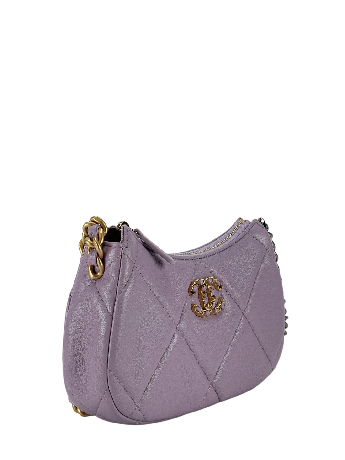 CHANEL - Purple Small 19 Hobo Chain Shoulder Bag
