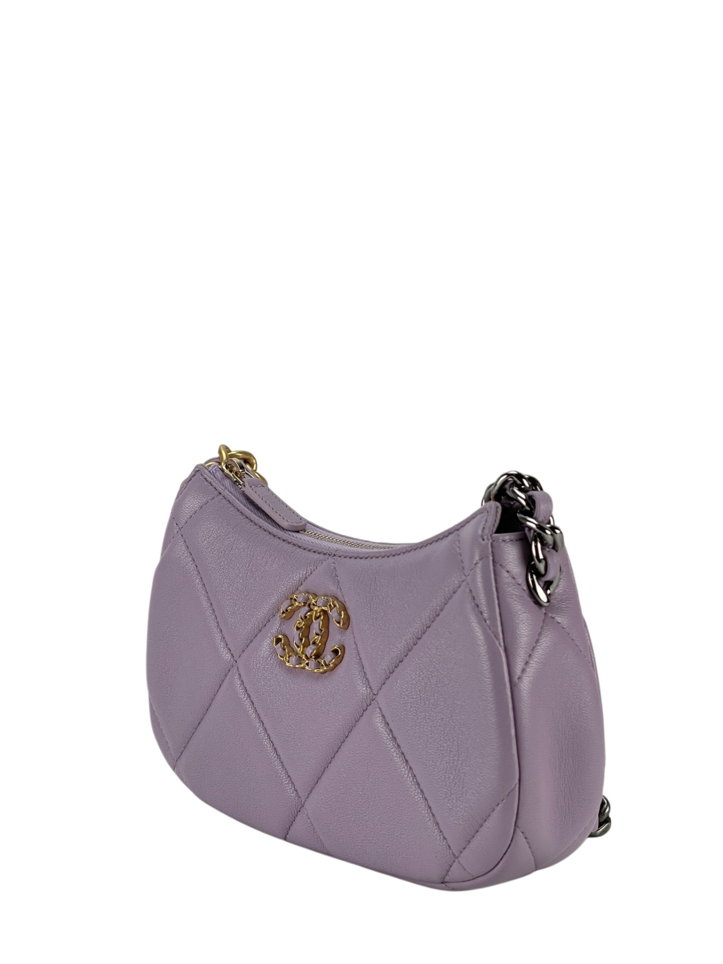CHANEL - Purple Small 19 Hobo Chain Shoulder Bag