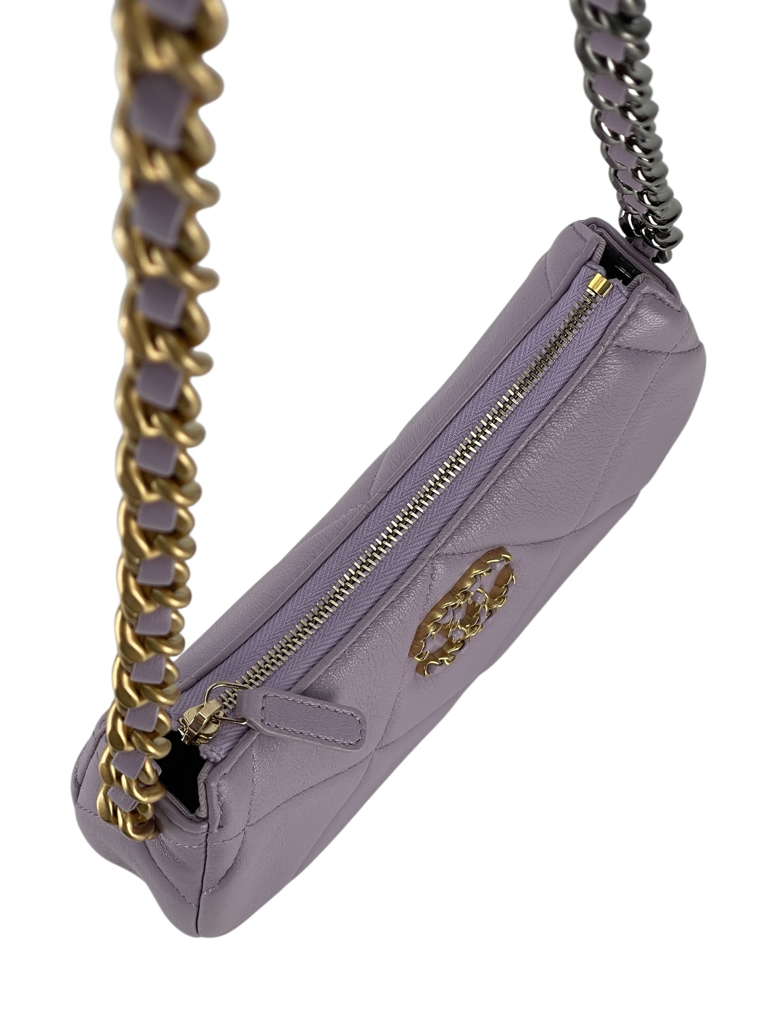 CHANEL - Purple Small 19 Hobo Chain Shoulder Bag