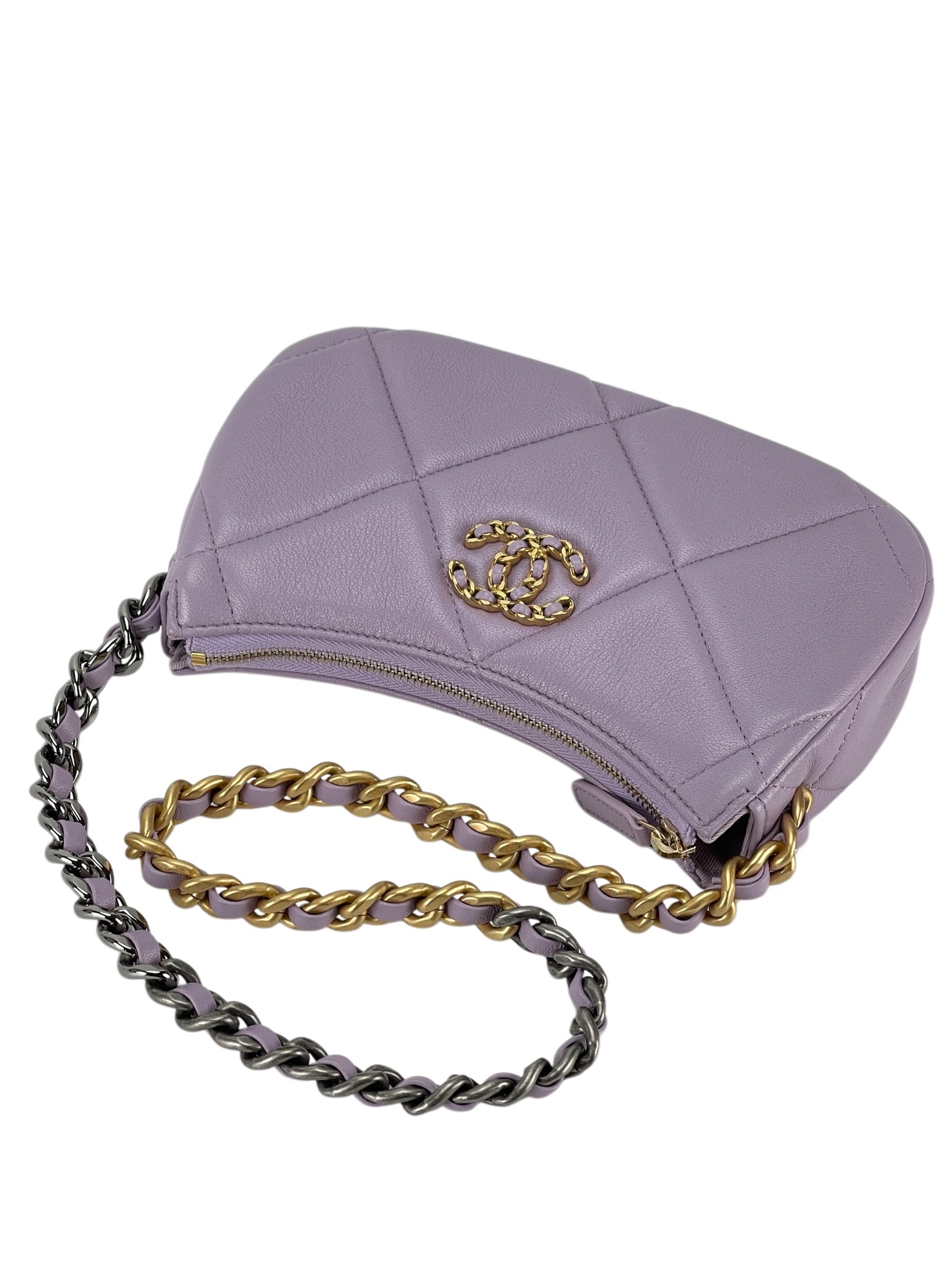 CHANEL - Purple Small 19 Hobo Chain Shoulder Bag