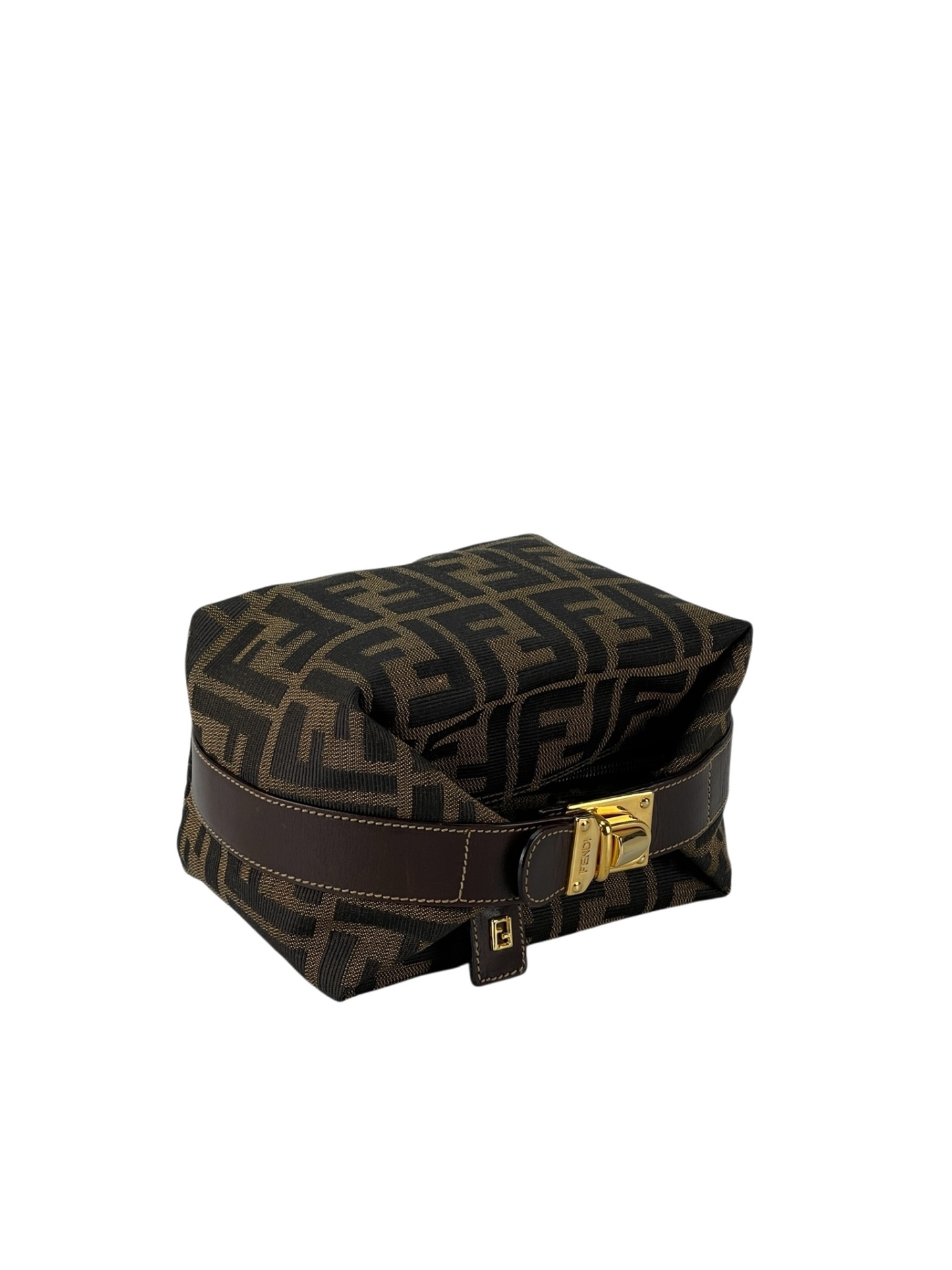FENDI - Zucca Brown Jacquard Mini Vanity Pouch Bag