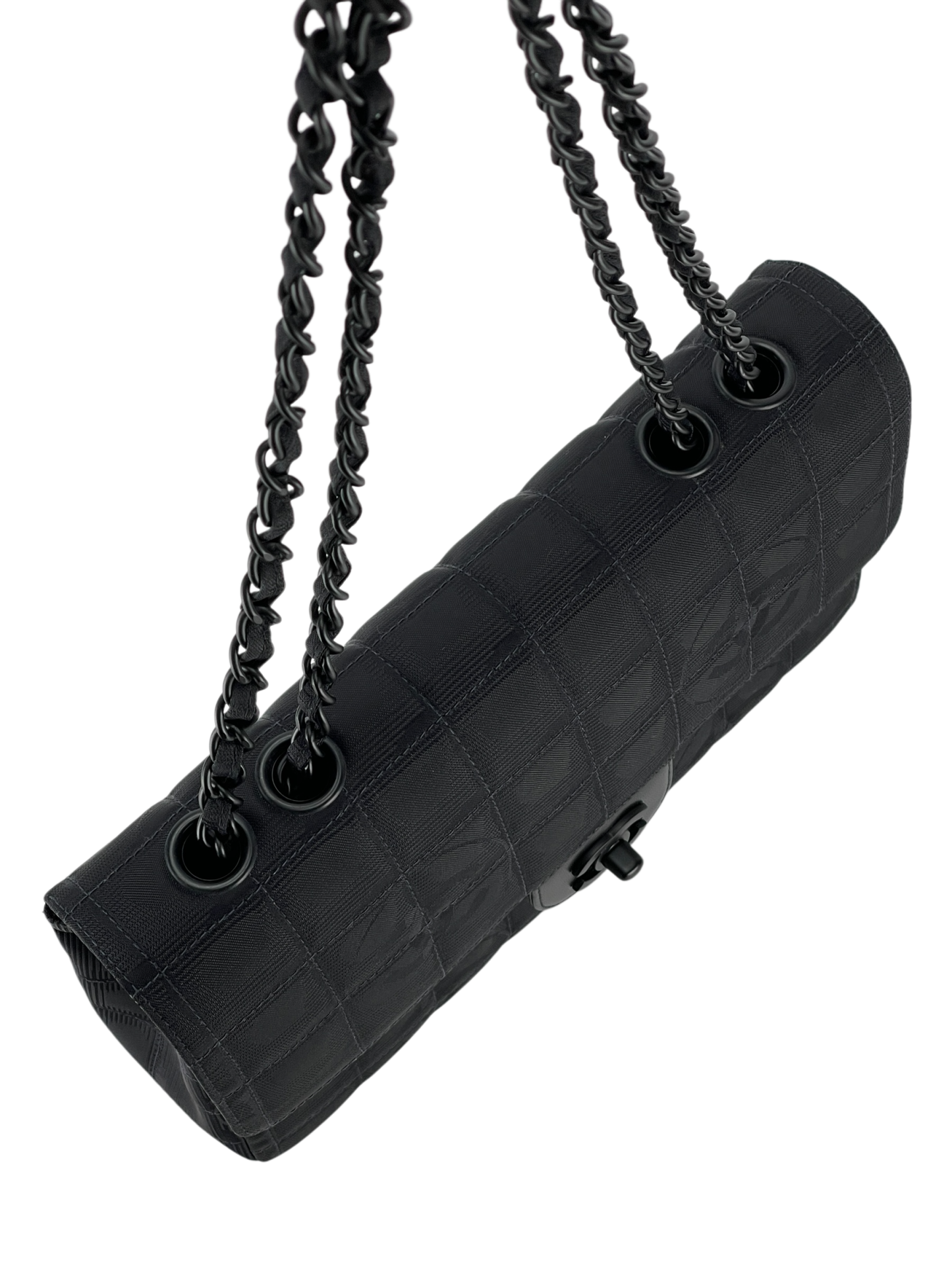 CHANEL - Black Nylon Travel Line Medium Classic Flap Bag