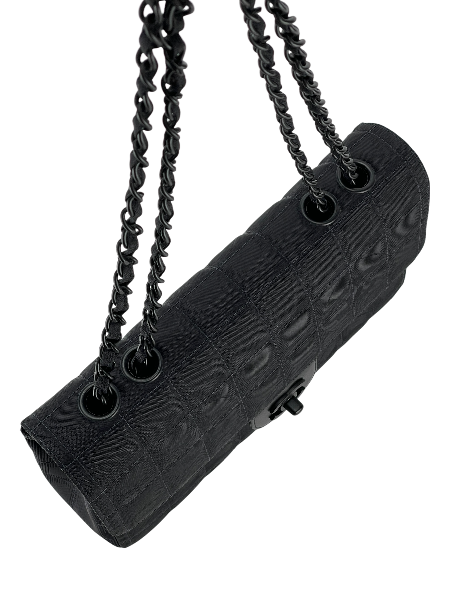 CHANEL - Black Nylon Travel Line Medium Classic Flap Bag