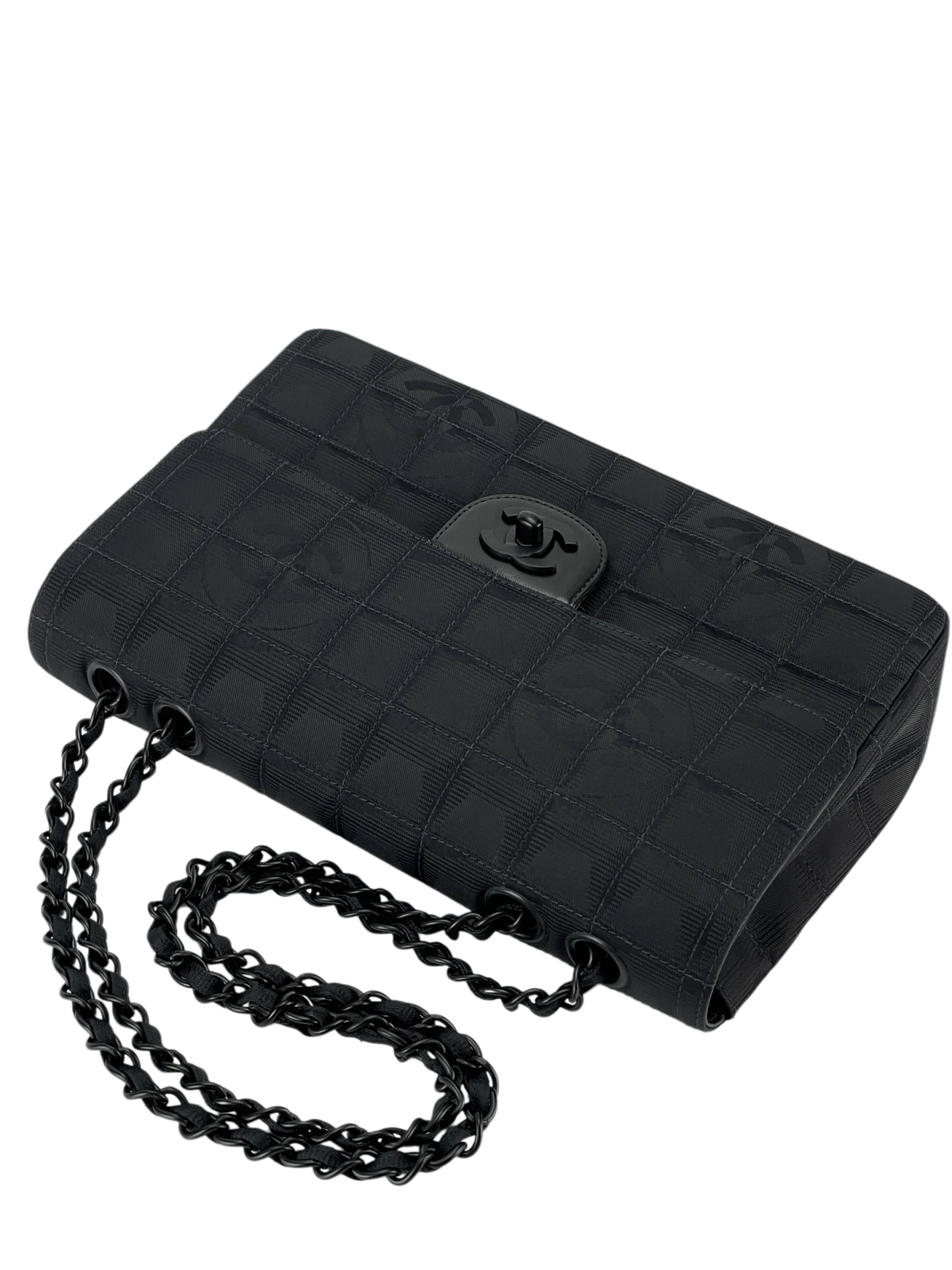 CHANEL - Black Nylon Travel Line Medium Classic Flap Bag