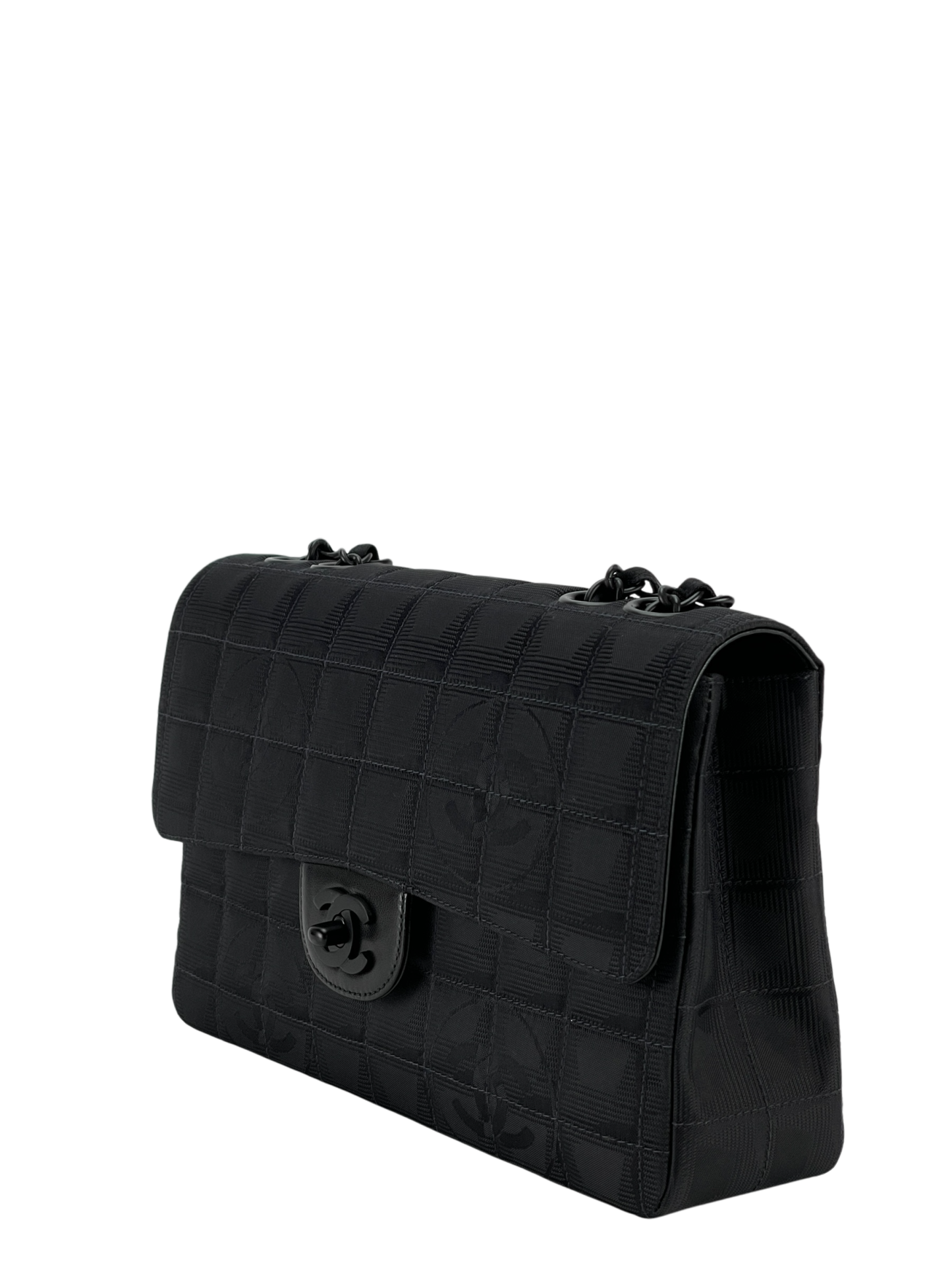 CHANEL - Black Nylon Travel Line Medium Classic Flap Bag