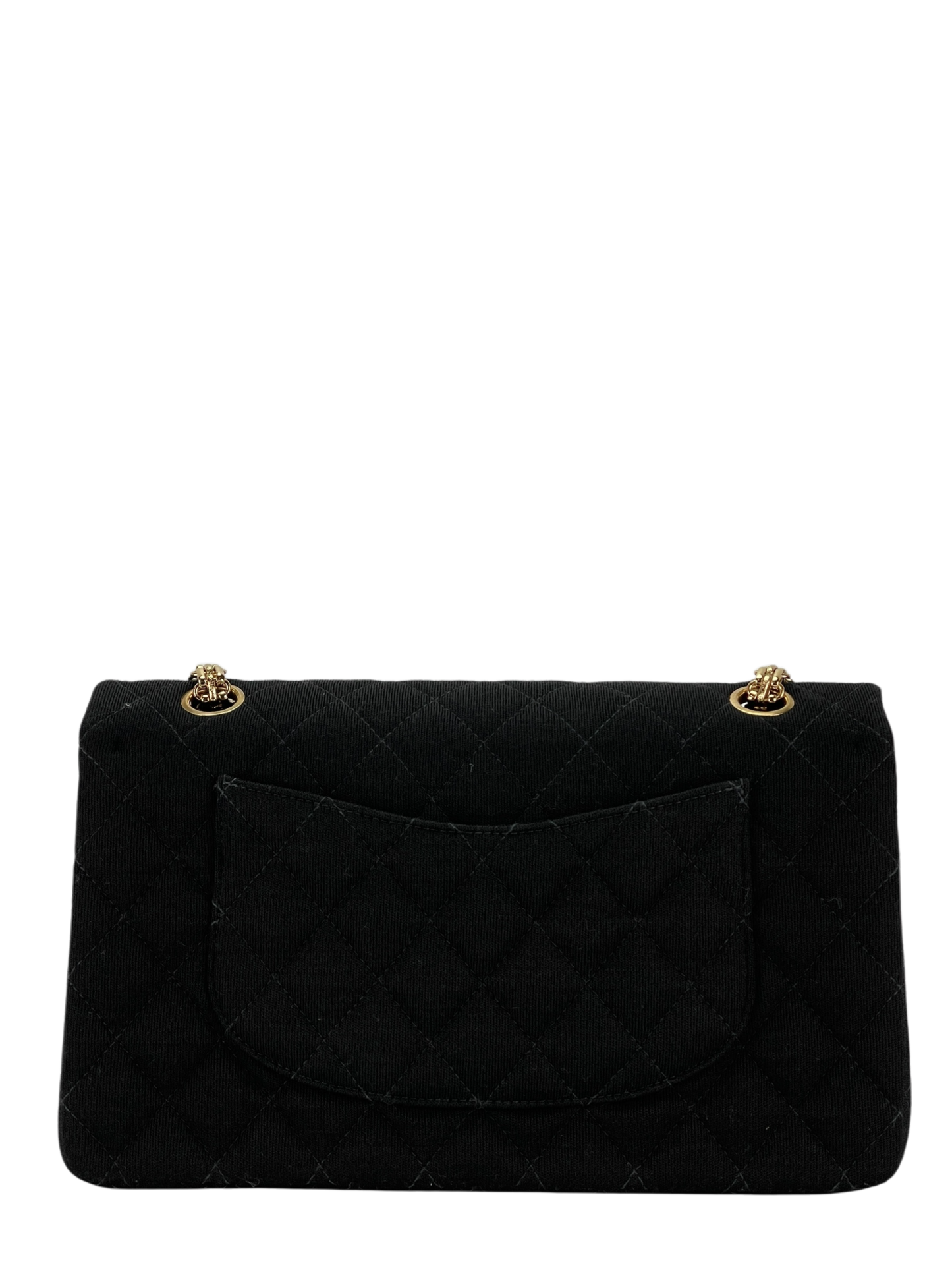 CHANEL - Black Velvet Matelasse Quilted Chain Shoulder Bag