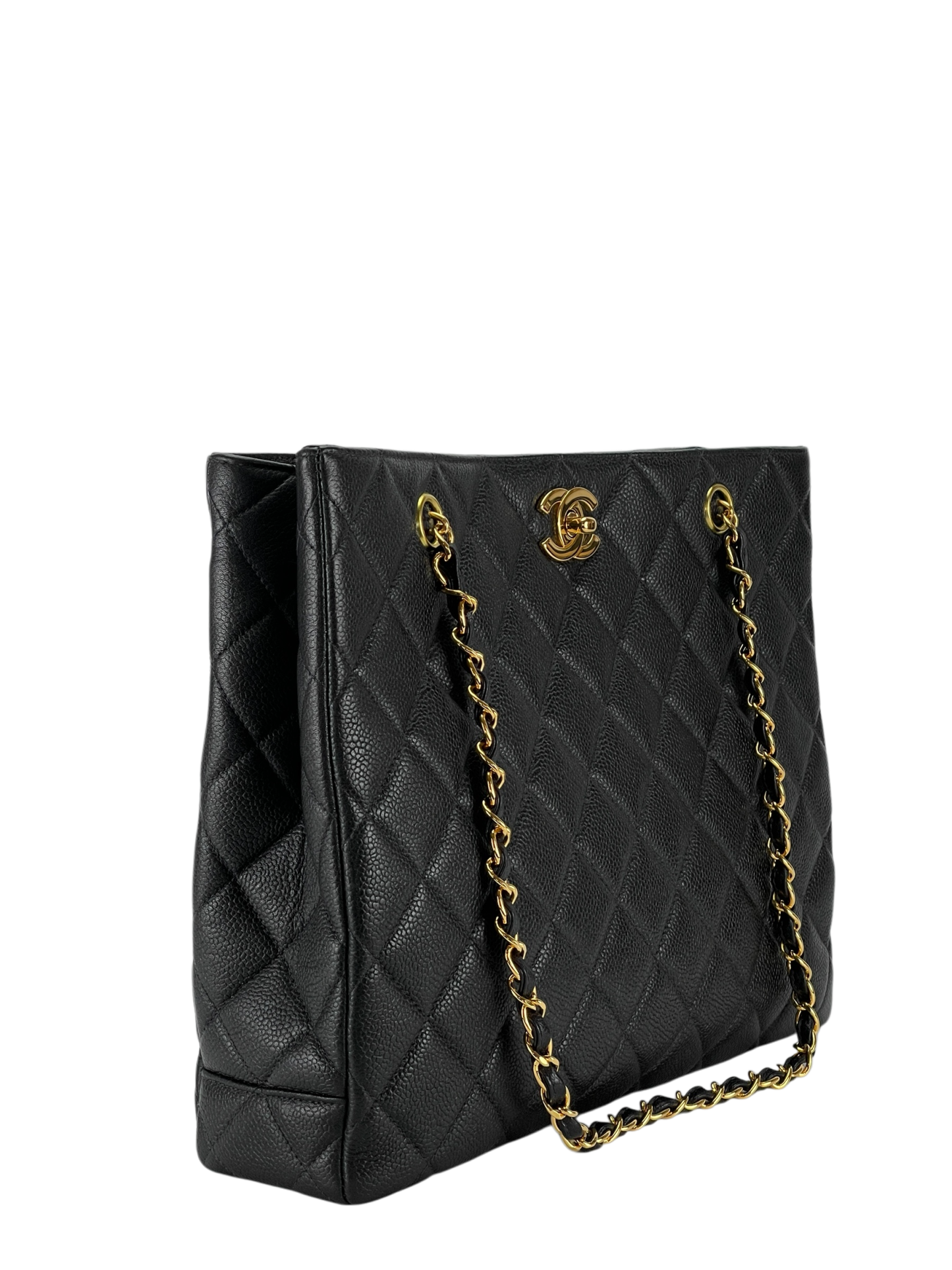 CHANEL - Black Cavair Classic CC Shopping leather handbag