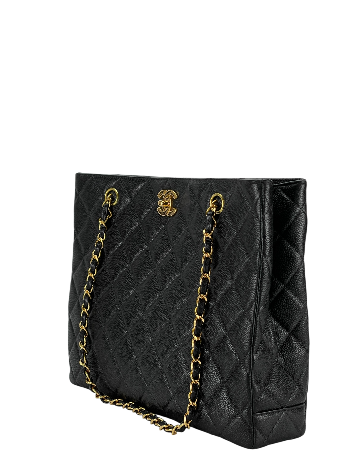 CHANEL - Black Cavair Classic CC Shopping leather handbag