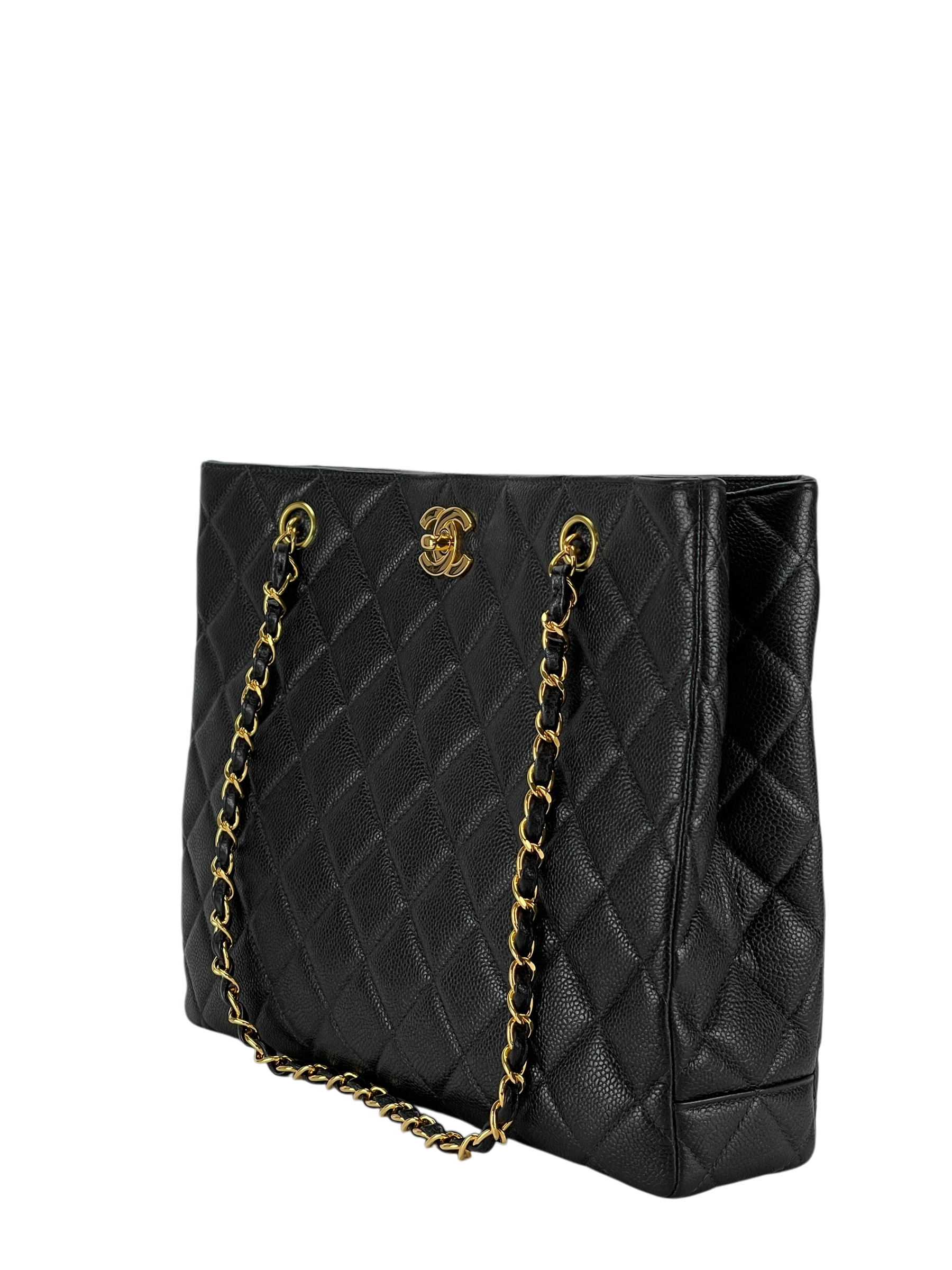 CHANEL - Black Cavair Classic CC Shopping leather handbag