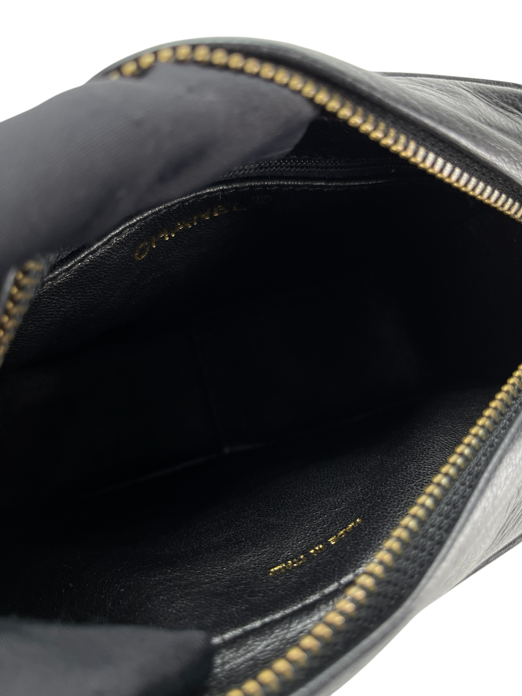 CHANEL - Black Lambskin Tassel Mini Chain Shoulder Camera Bag