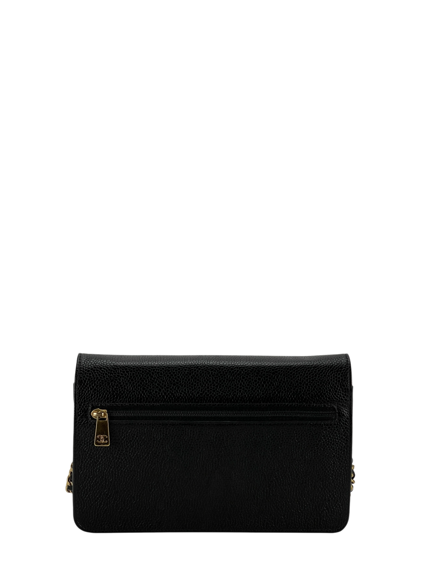 CHANEL - Black Caviar Leather WOC Chain Clutch Bag