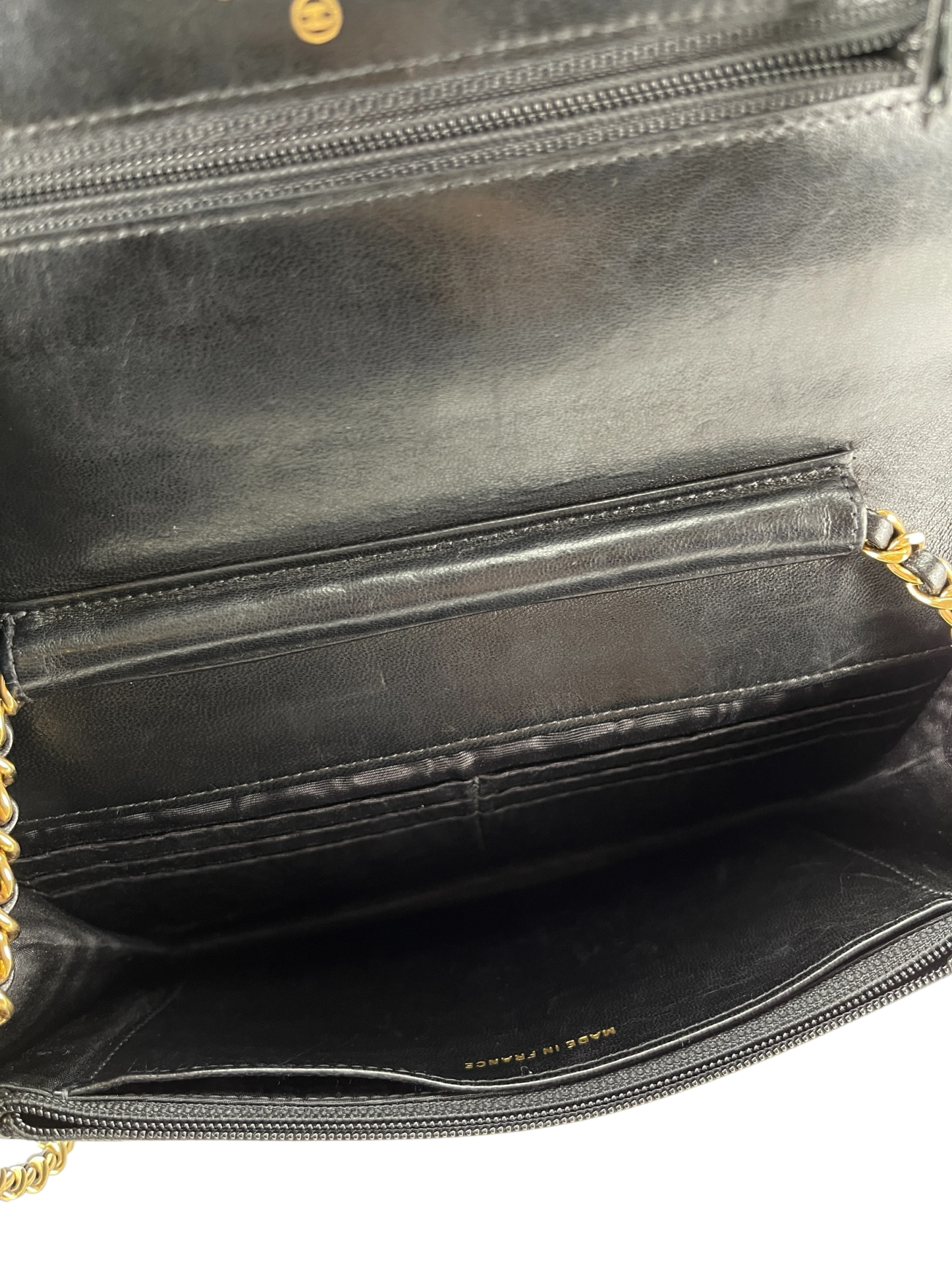CHANEL - Black Caviar Leather WOC Chain Clutch Bag
