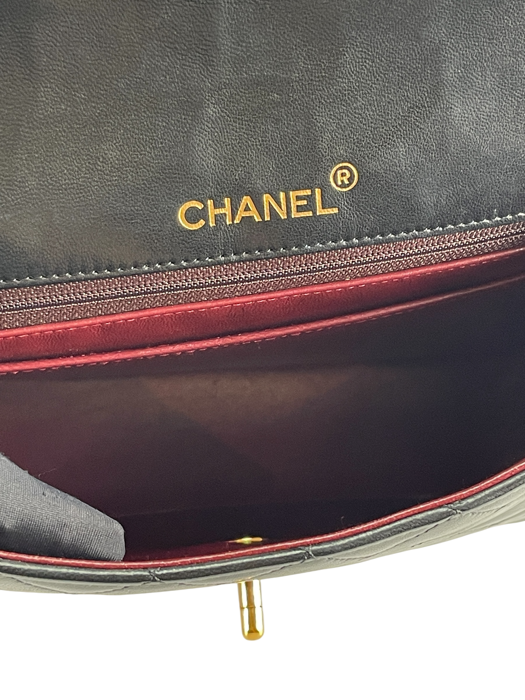 CHANEL - Black Lambskin Matelasse Coco Mark Turnlock Shoulder Bag